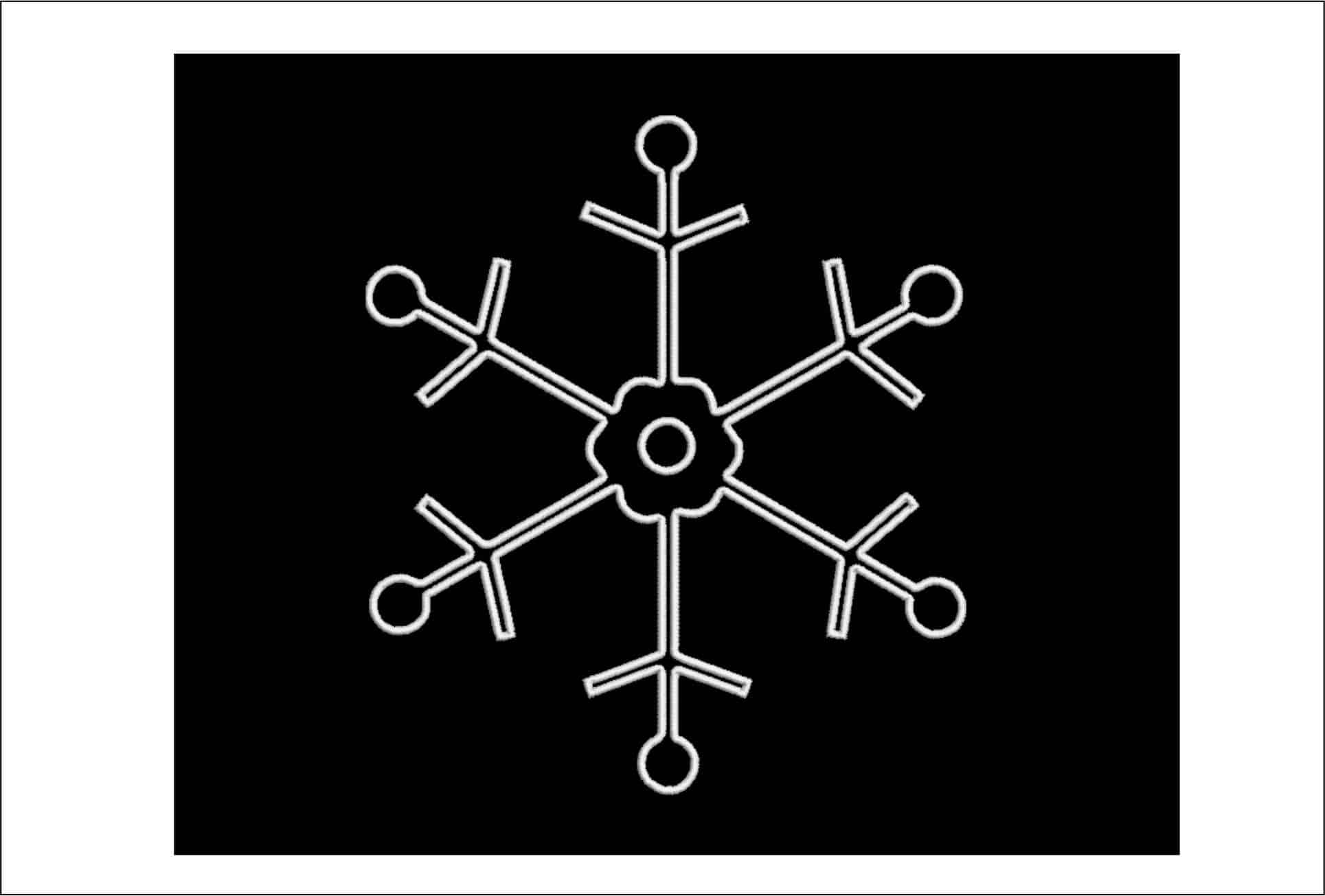Snow Flake Outline Christmas - embroidery file - instant download in a frame