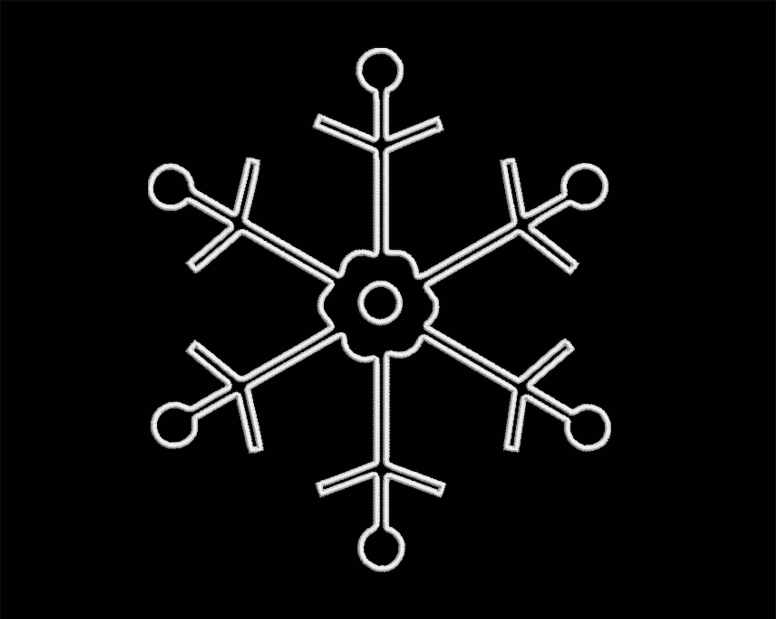 Snow Flake Outline Christmas - embroidery file - instant download in a frame — view 2