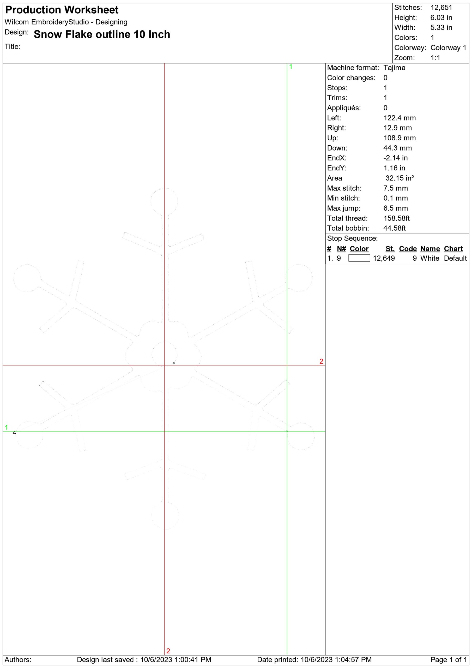 Snow Flake Outline Christmas - embroidery file - instant download in a frame — view 3