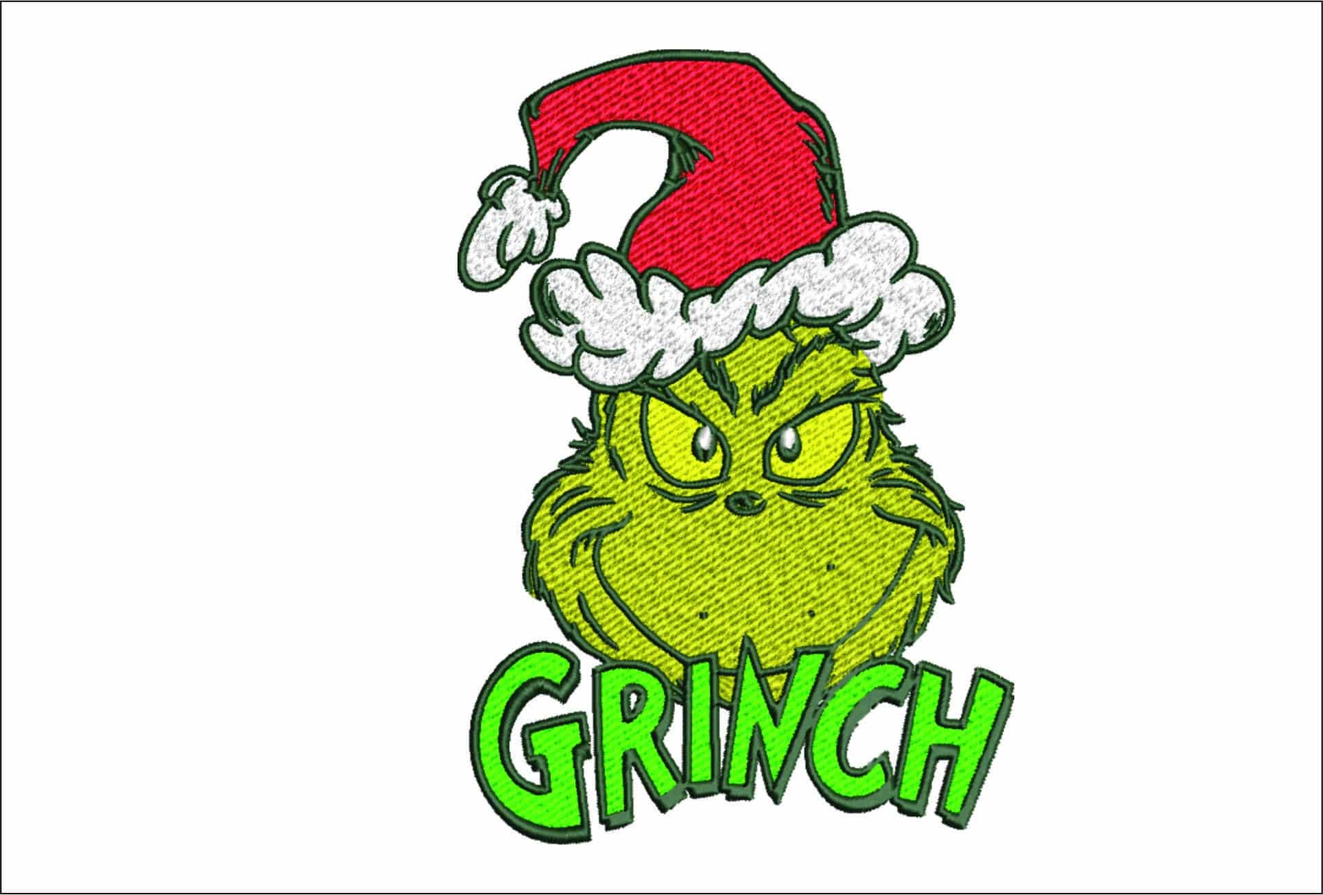 The Grinch Christmas Hat- embroidery file - instant download in a frame
