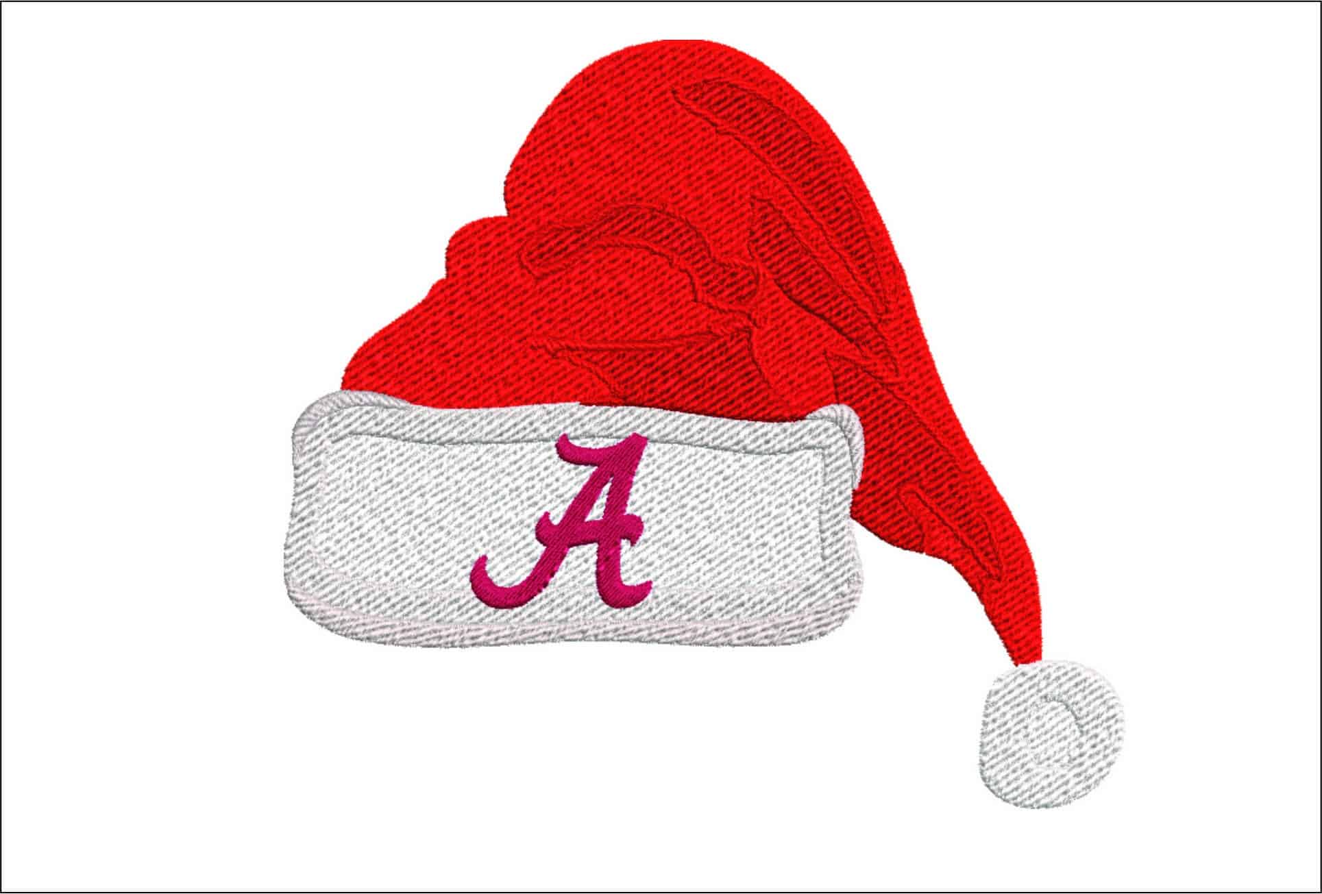 Alabama Christmas Hat- embroidery file - instant download in a frame