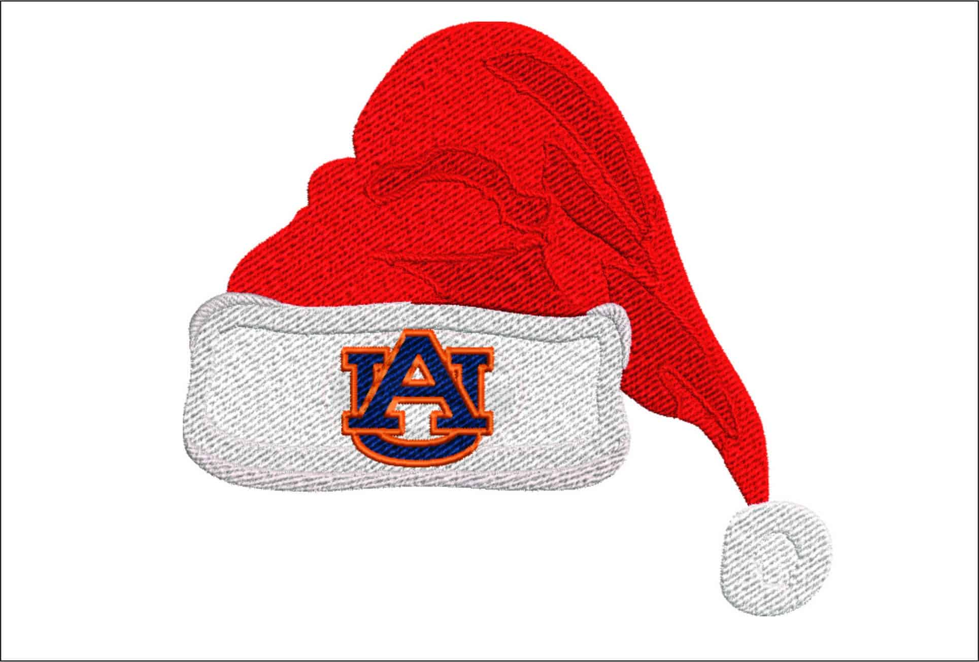 Auburn Christmas Hat- embroidery file - instant download in a frame