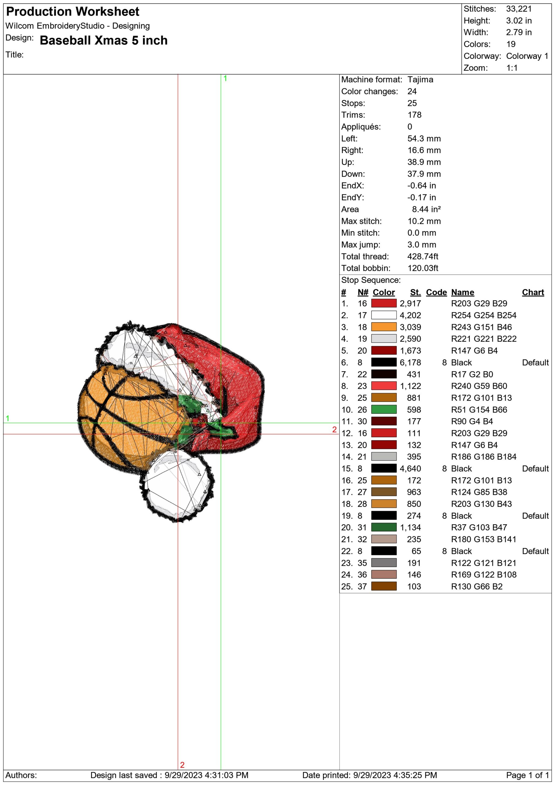 Basketball Christmas Hat Small- embroidery file - instant download in a frame — view 3