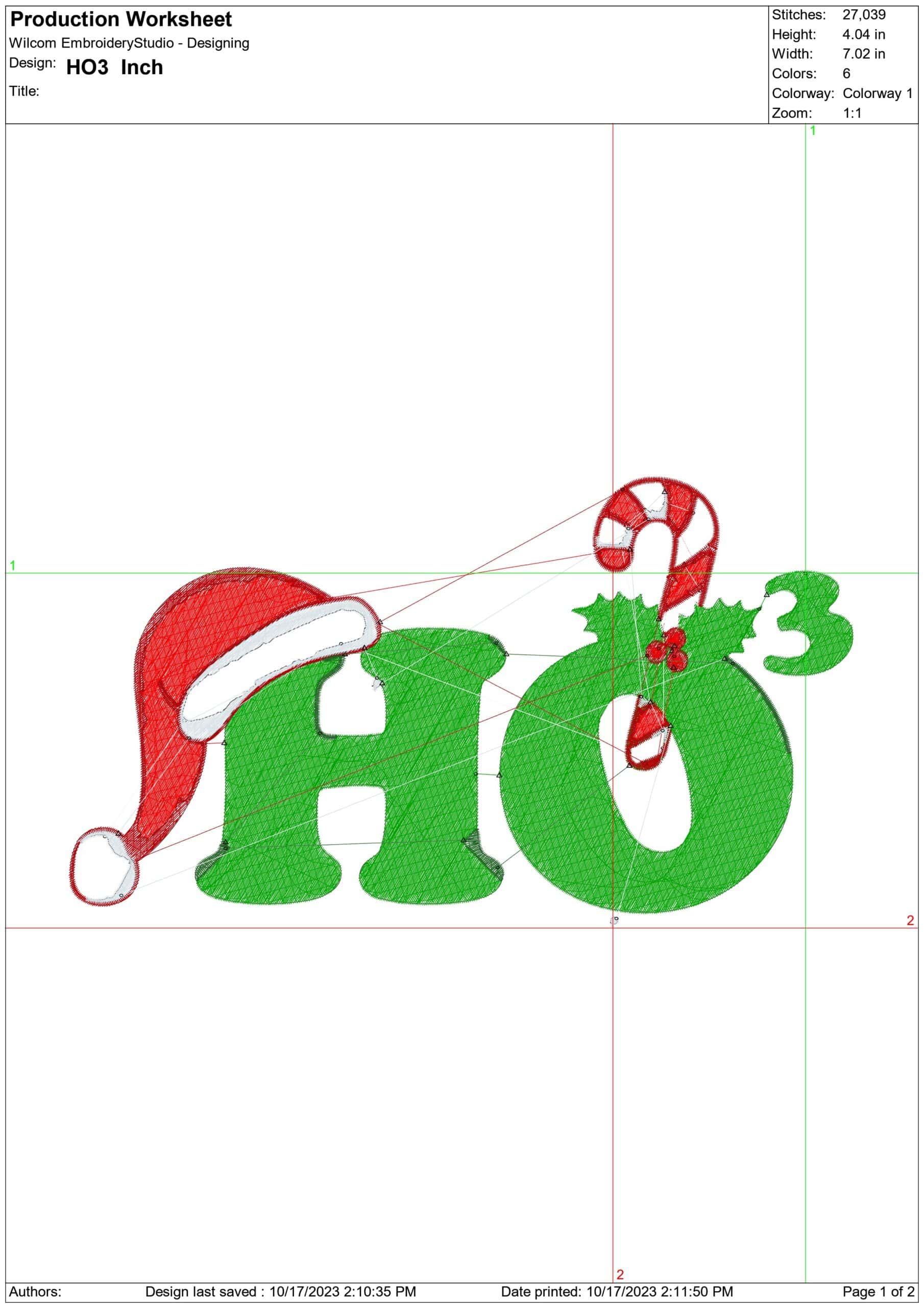 HO3 Christmas - embroidery file - instant download in a frame — view 2