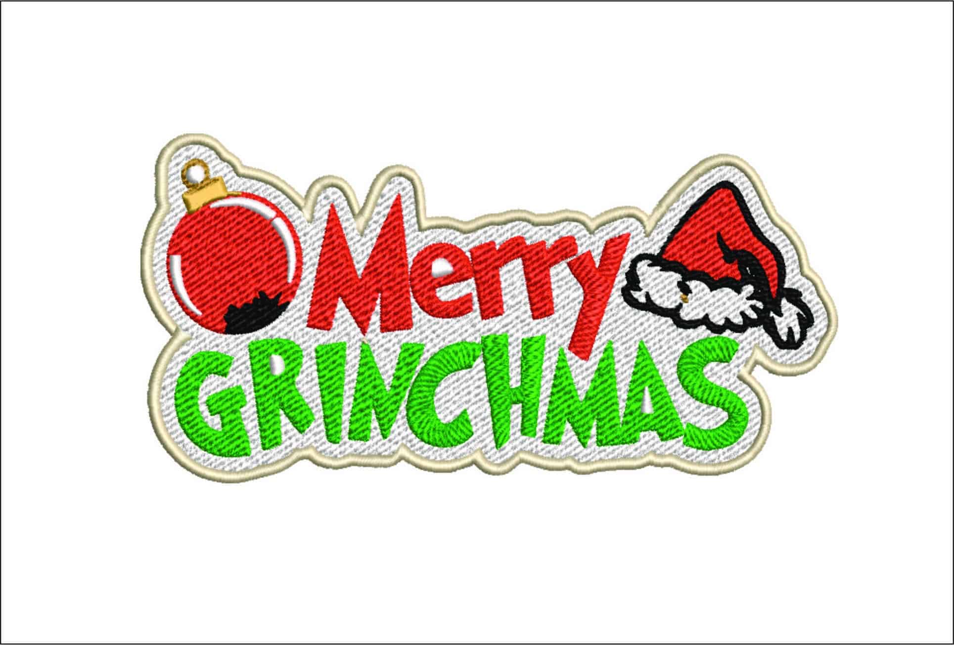 Merry Grinchmas- embroidery file - instant download in a frame
