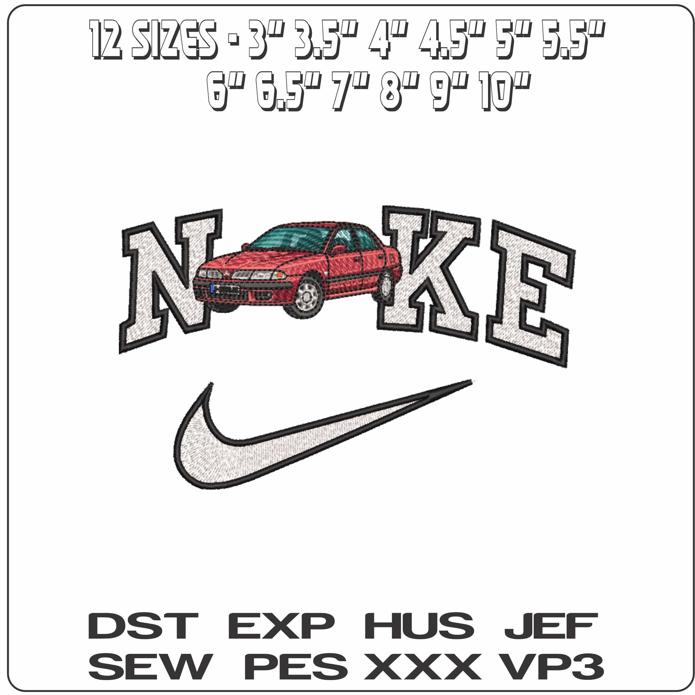 Nike Mitsubishi Carisma    - Elegant embroidery design file-instant download — view 2