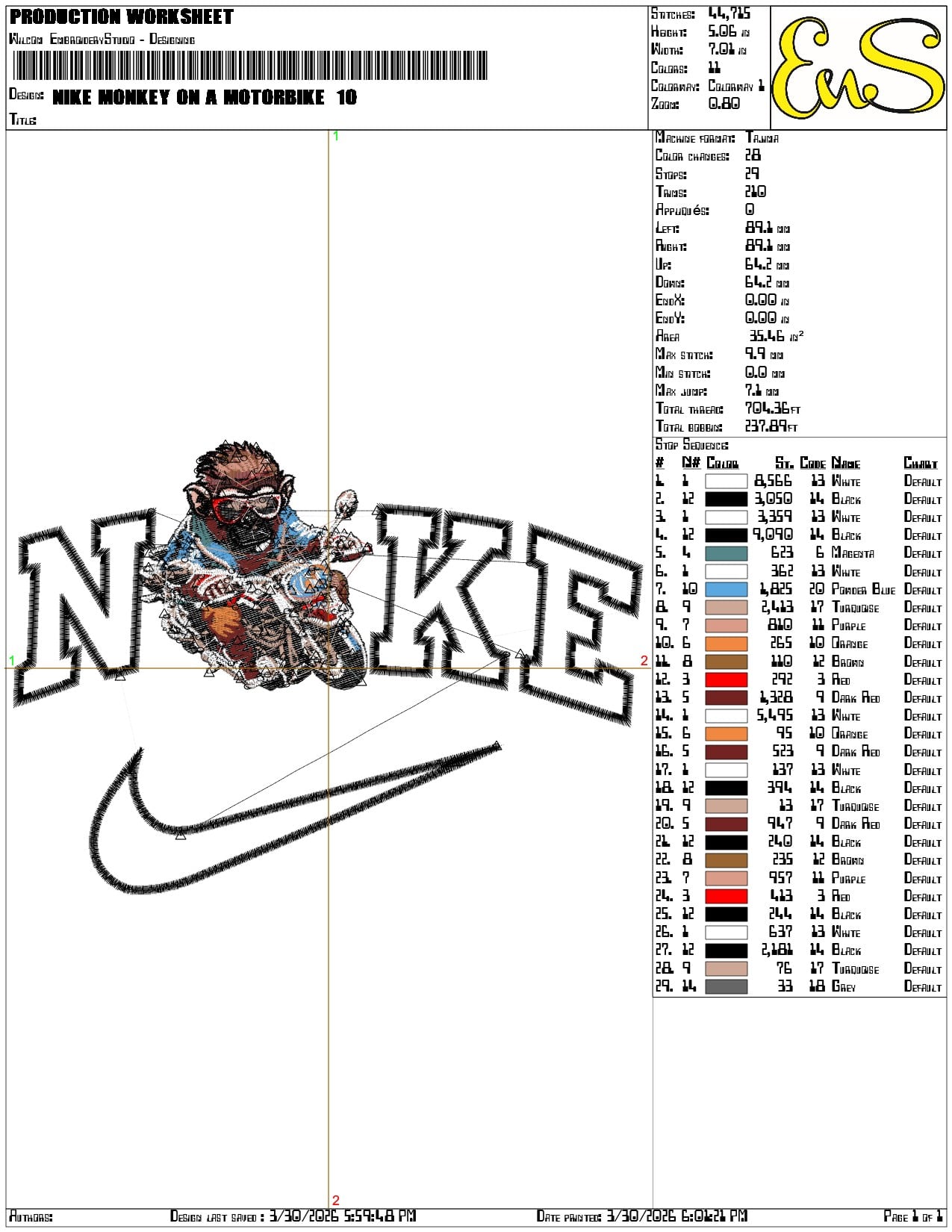 Nike Monkey on a Motorbike    - Elegant embroidery design file-instant download — view 3
