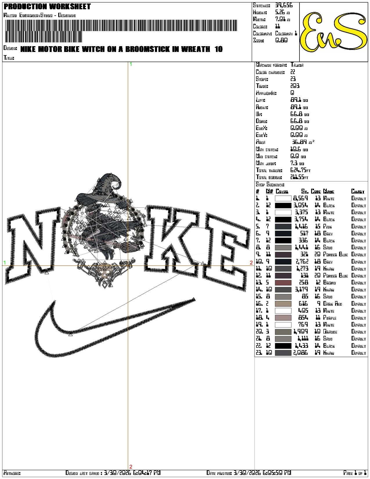 Nike Motor Bike Witch on A broomstick in Wreath    - Elegant embroidery design file-instant download — view 3