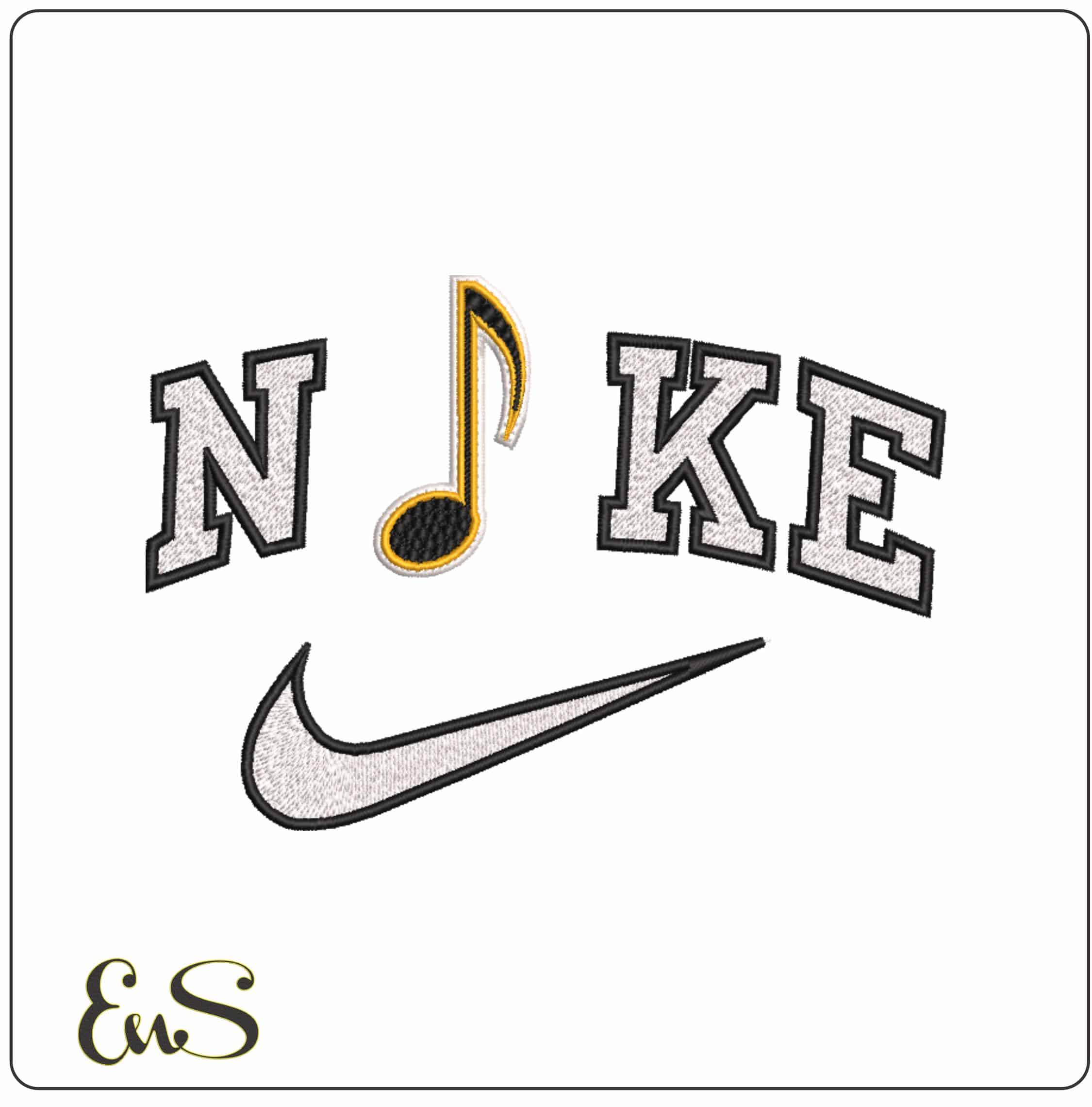 Nike Music Note    - Elegant embroidery design file-instant download