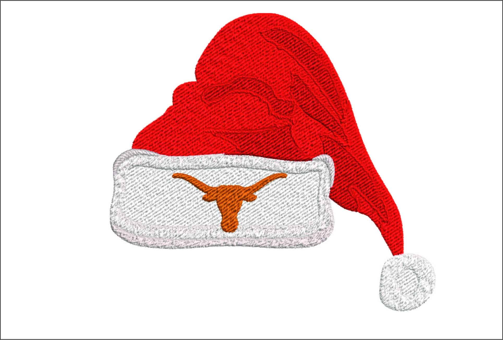Texas Long Horns Christmas Hat- embroidery file - instant download in a frame