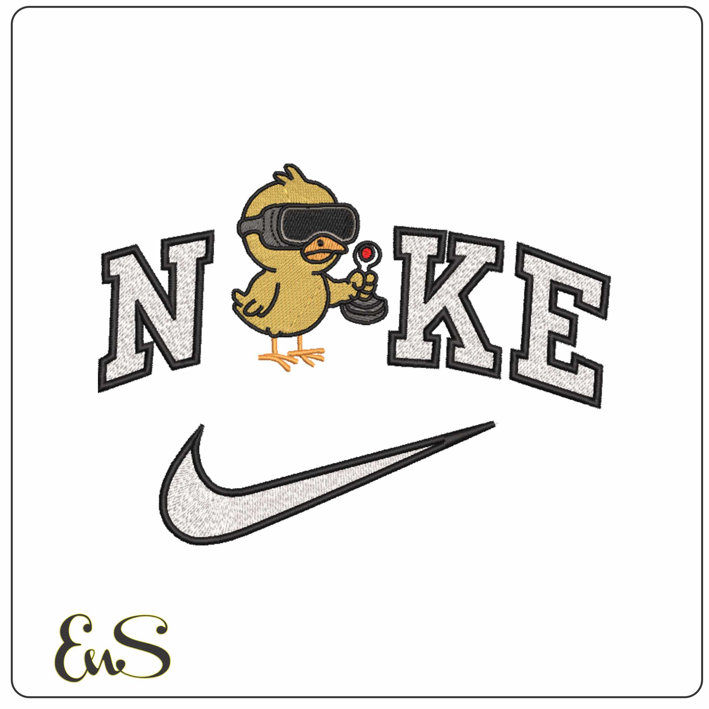 Nike Navy Aviation School Duck - Elegant embroidery design file-instant download