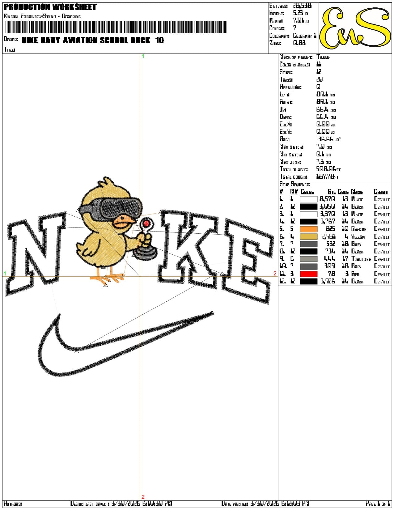 Nike Navy Aviation School Duck - Elegant embroidery design file-instant download — view 3