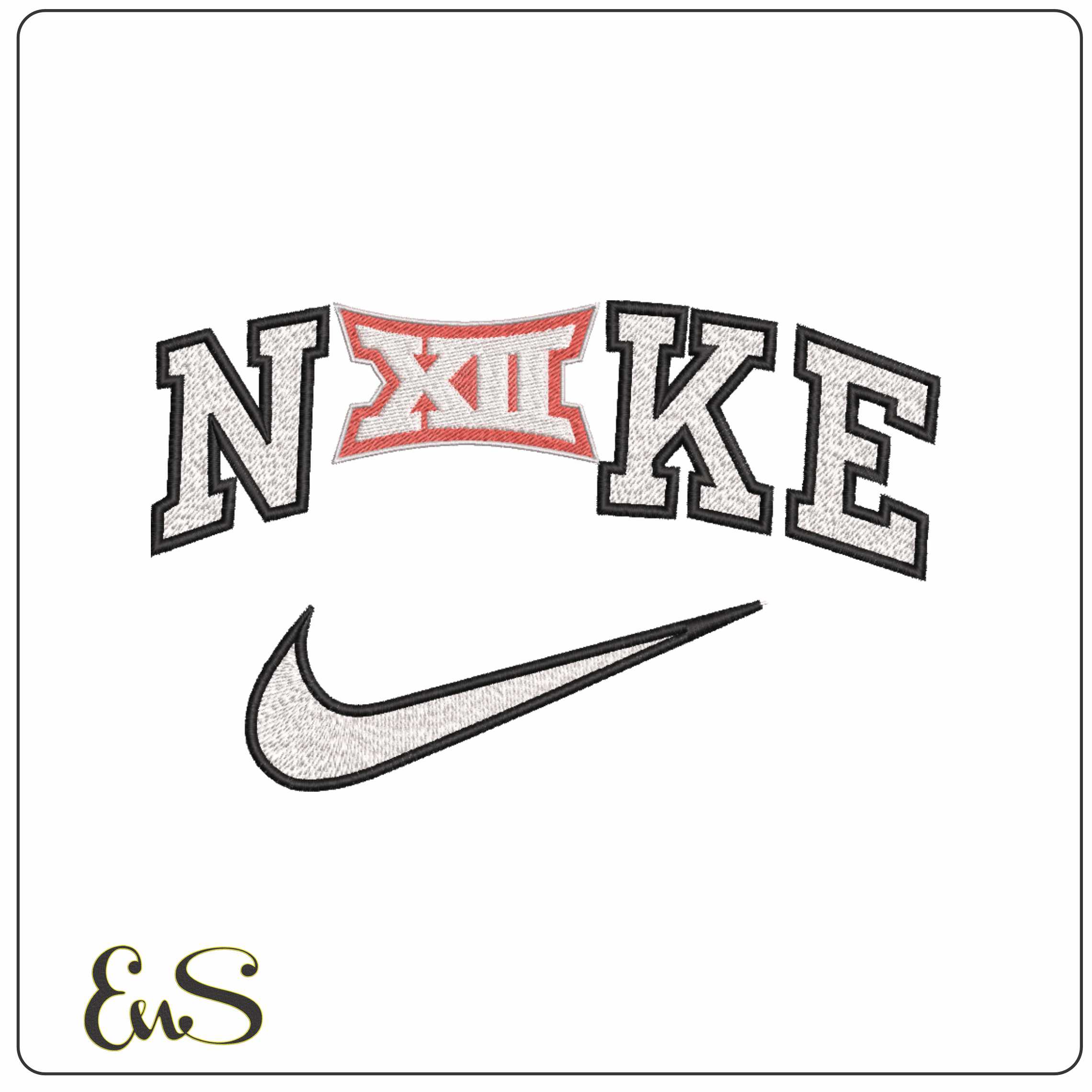 Nike NCAA Big 12 Conference 2019 - Elegant embroidery design file-instant download