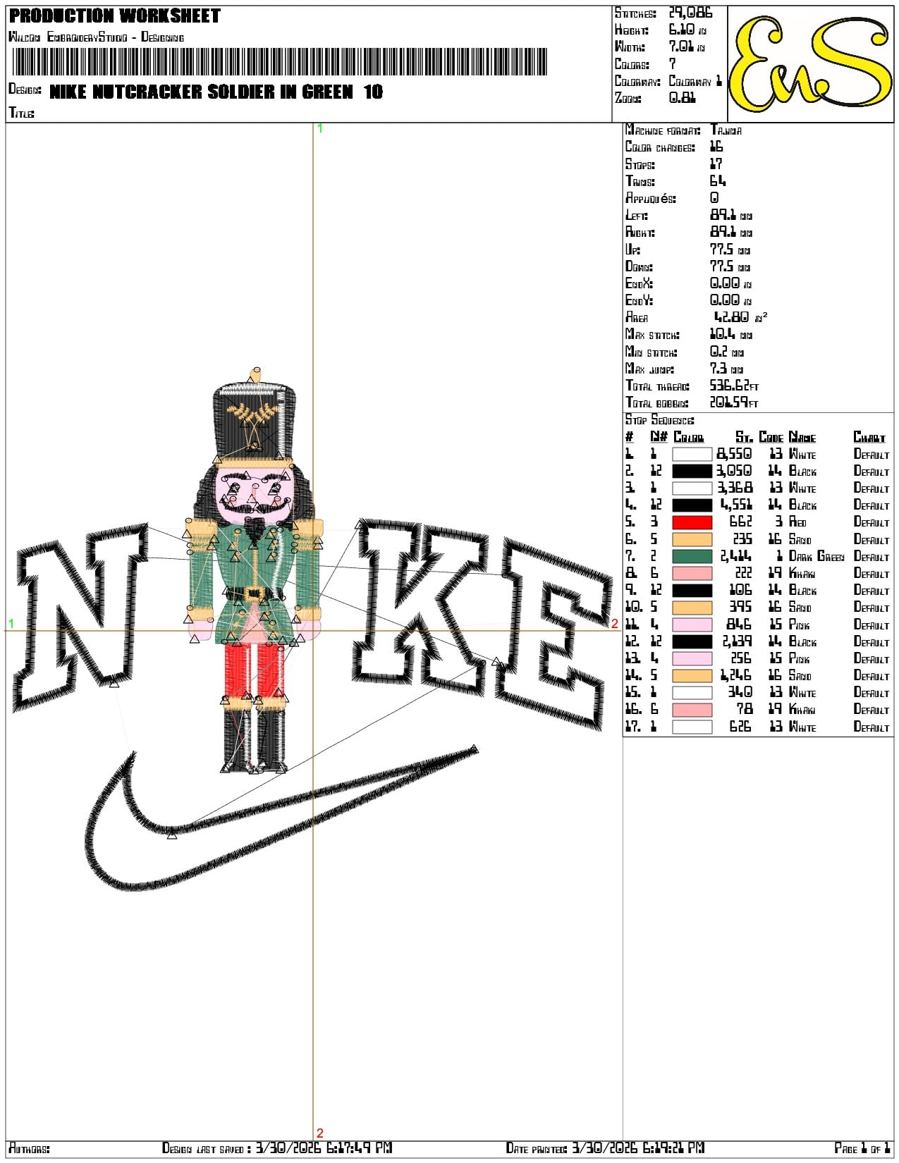 Nike Nutcracker Soldier in Green - Elegant embroidery design file-instant download — view 3