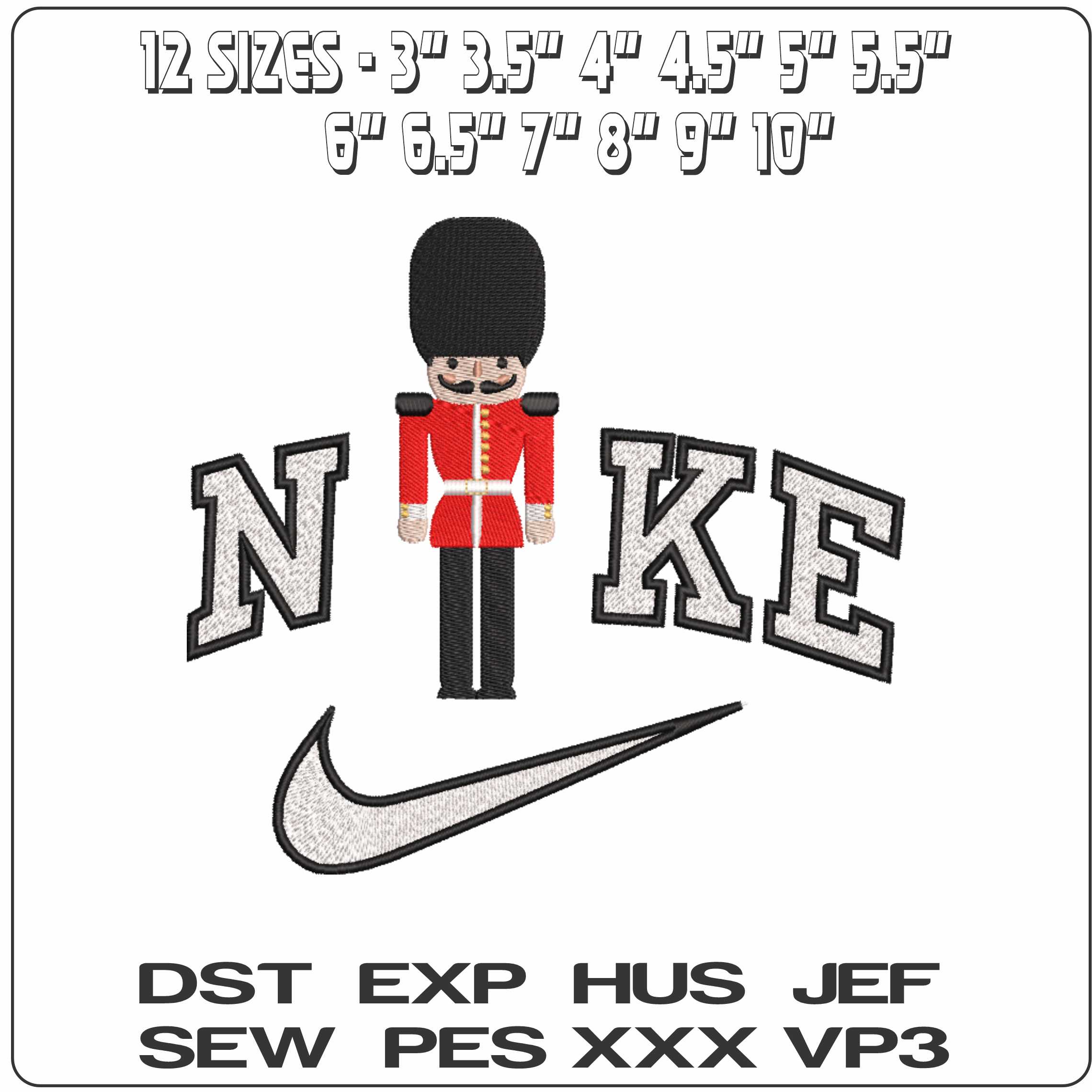 Nike Nutcracker To London Soldier - Elegant embroidery design file-instant download — view 2