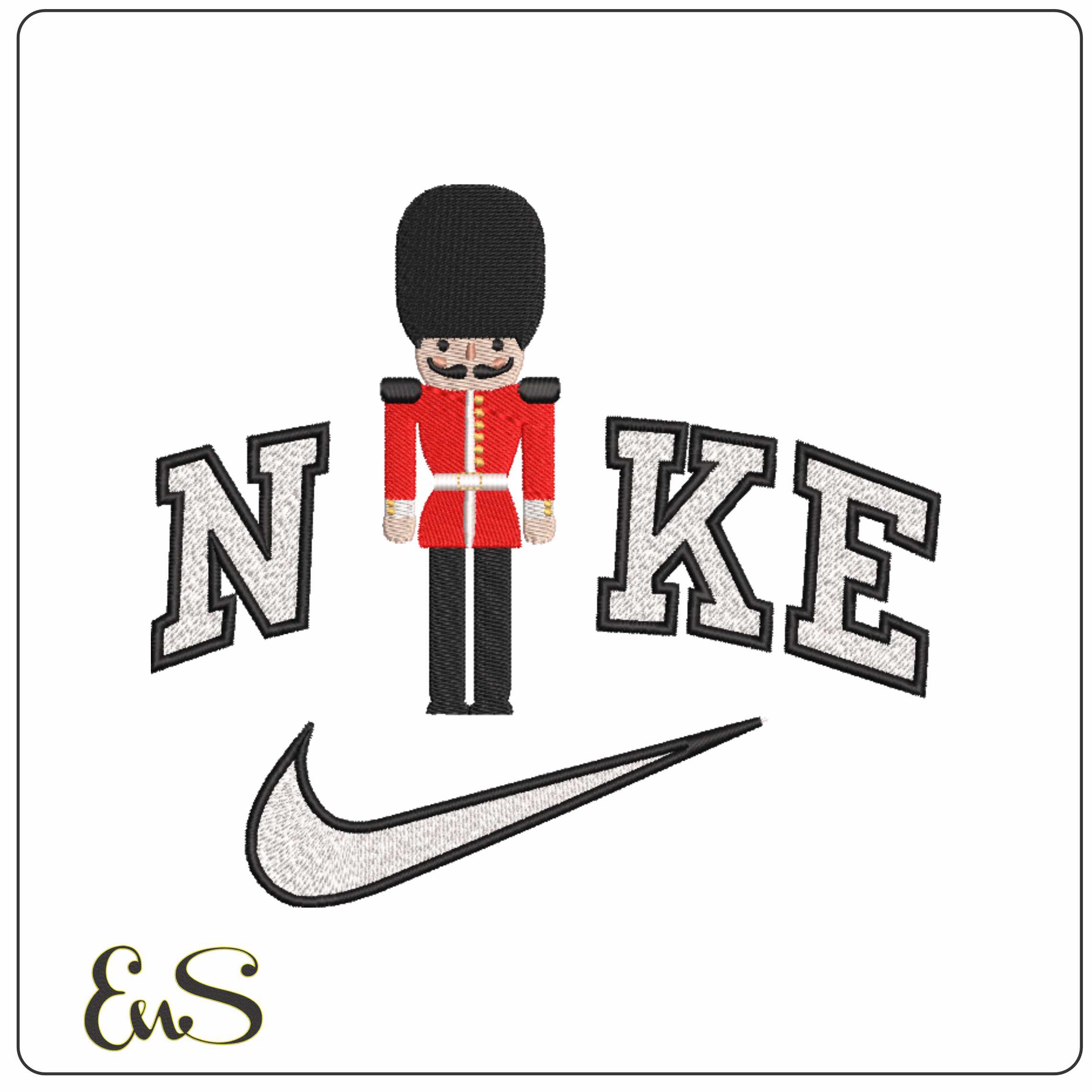Nike Nutcracker To London Soldier - Elegant embroidery design file-instant download