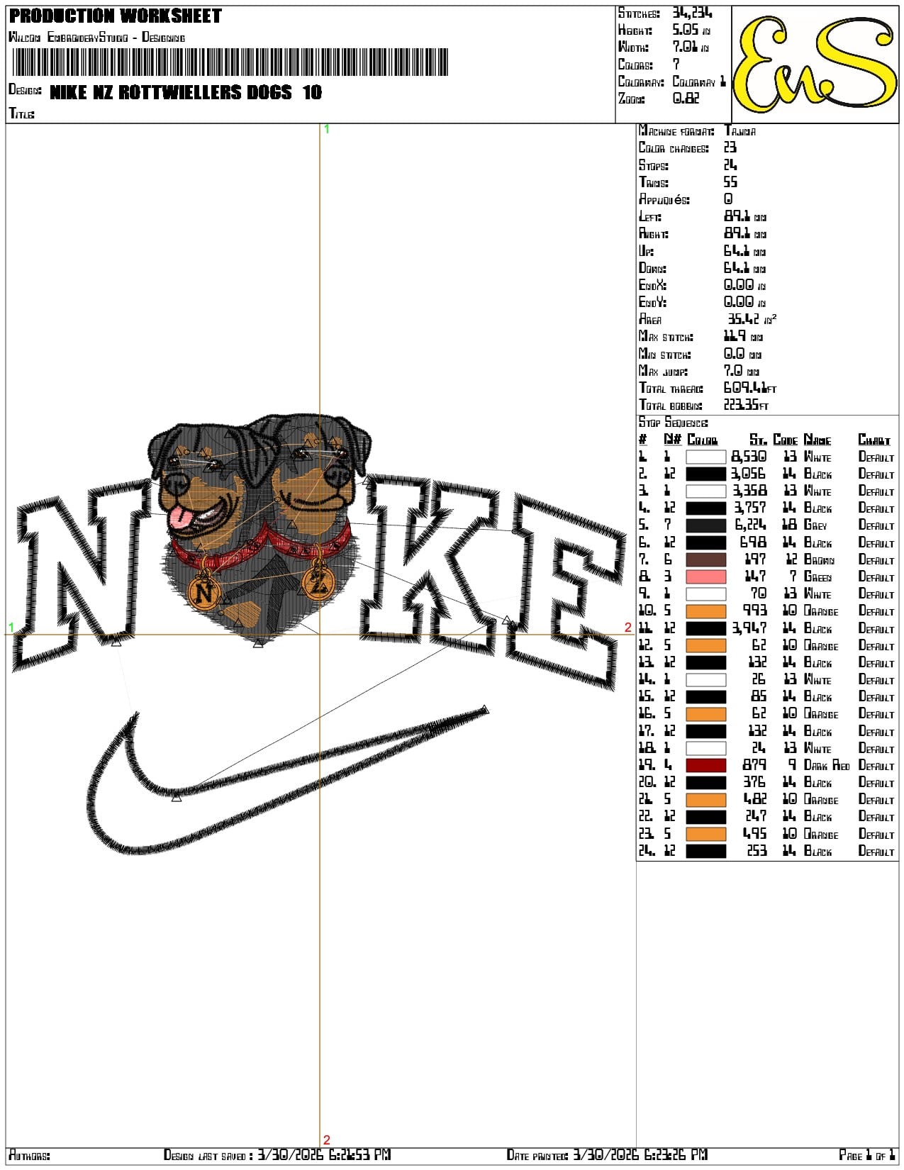 Nike NZ Rottwiellers dogs - Elegant embroidery design file-instant download — view 3