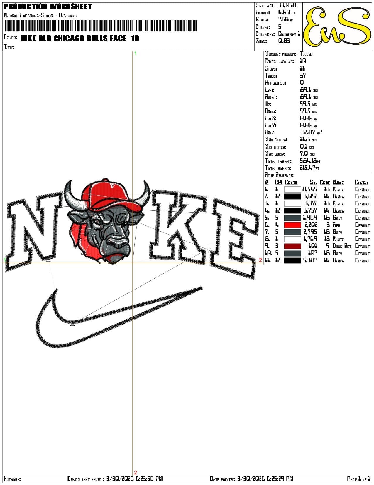 Nike Old Chicago Bulls Face - Elegant embroidery design file-instant download — view 3