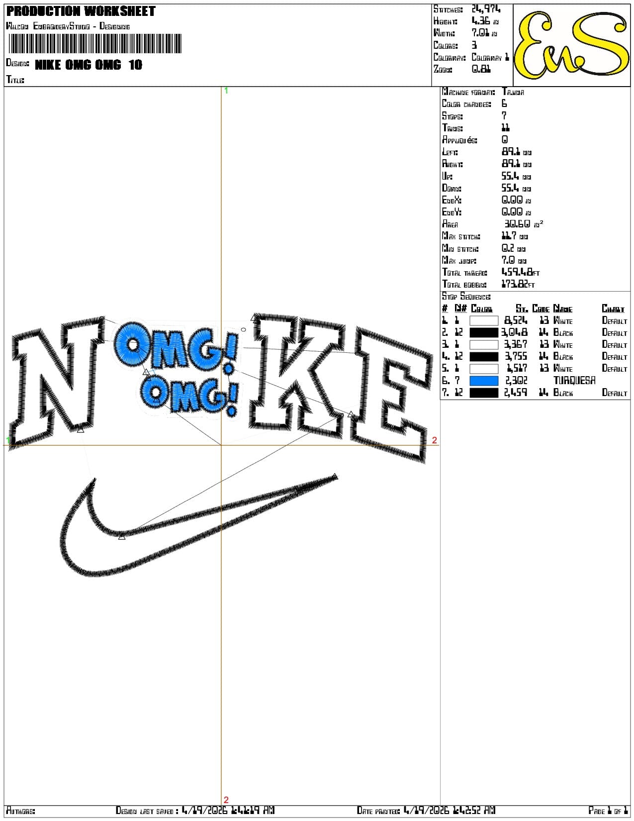 Nike OMG OMG - Elegant embroidery design file-instant download — view 3