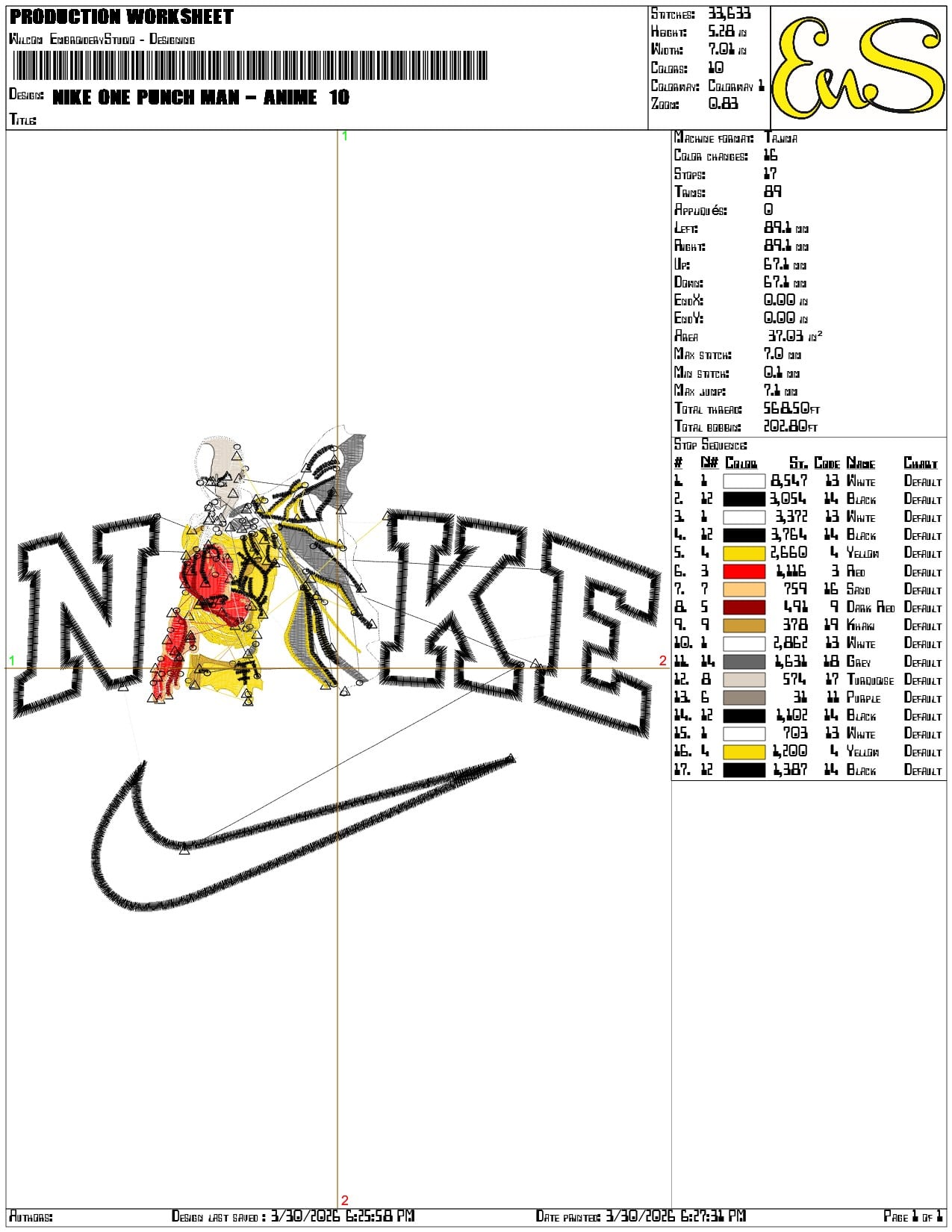 Nike One Punch Man Anime - Elegant embroidery design file-instant download — view 3