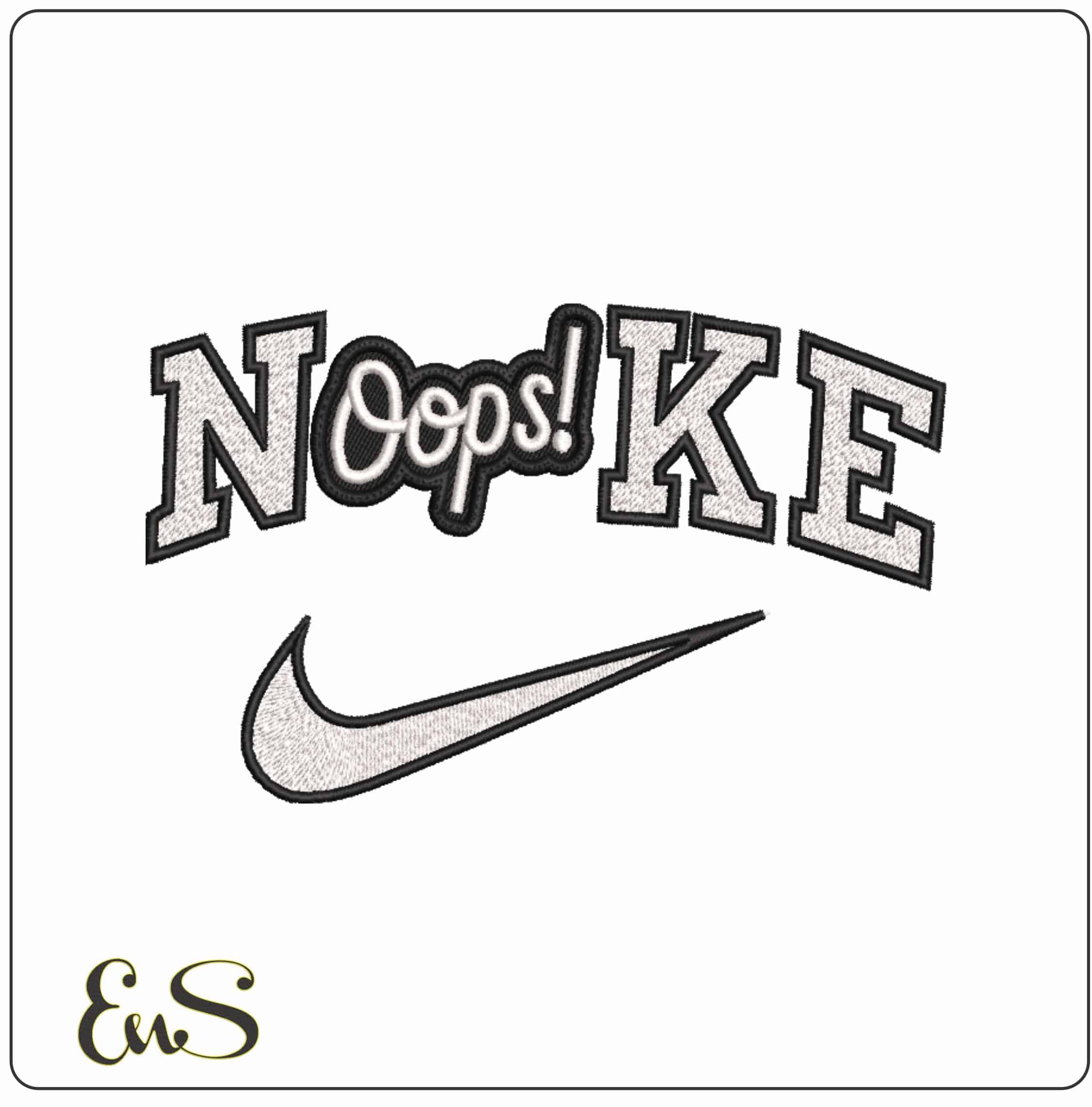Nike Oops - Elegant embroidery design file-instant download