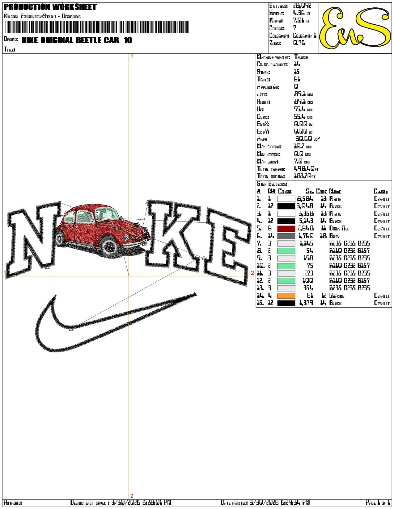 Nike Original Beetle Car - Elegant embroidery design file-instant download — view 3