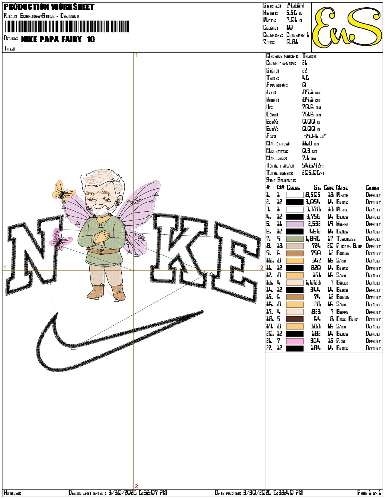 Nike Papa Fairy - Elegant embroidery design file-instant download — view 3