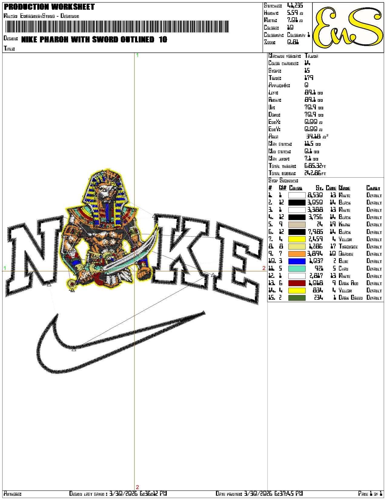 Nike Pharoh With Sword Outlined - Elegant embroidery design file-instant download — view 3