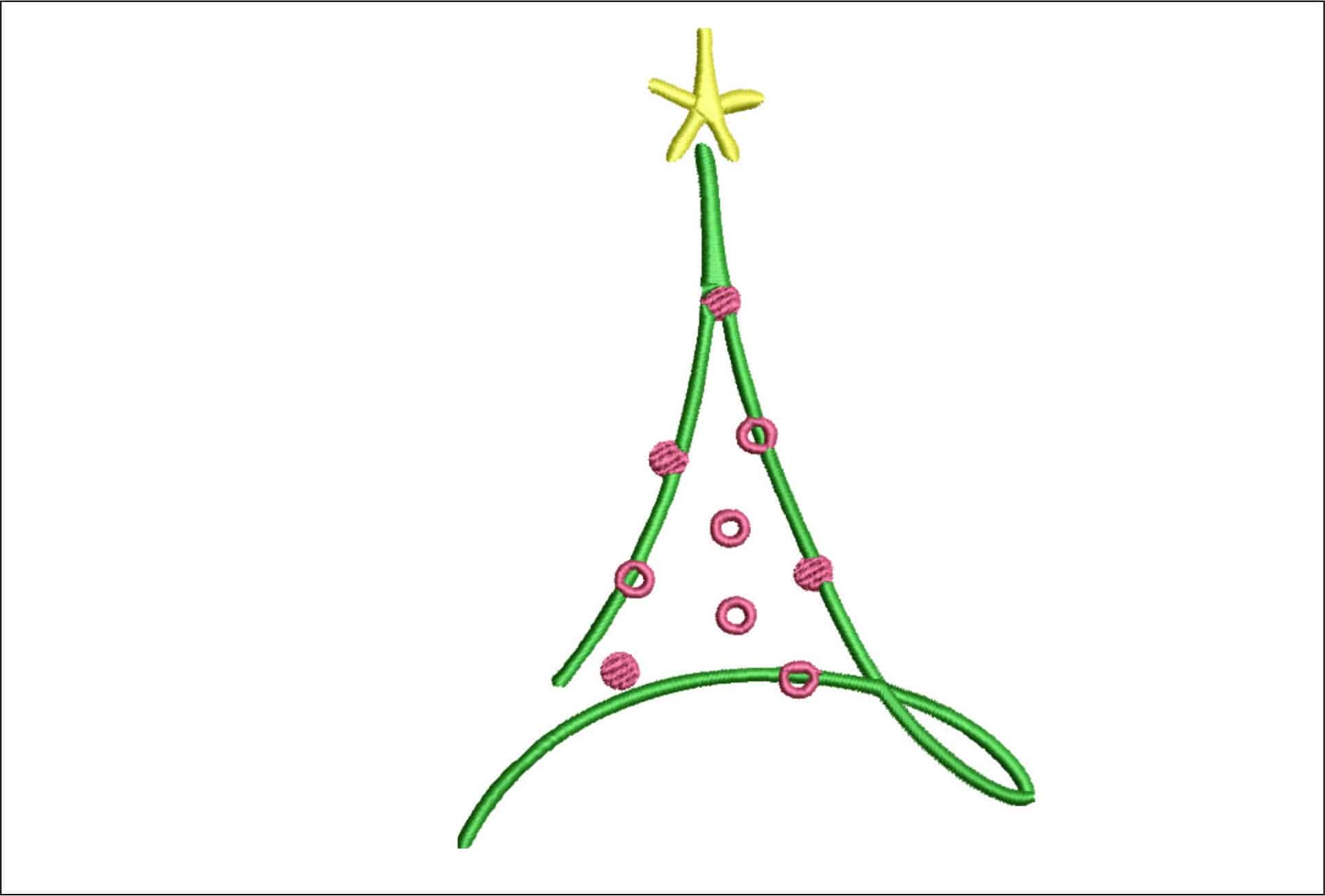 Christmas Tree 2- embroidery file - instant download in a frame