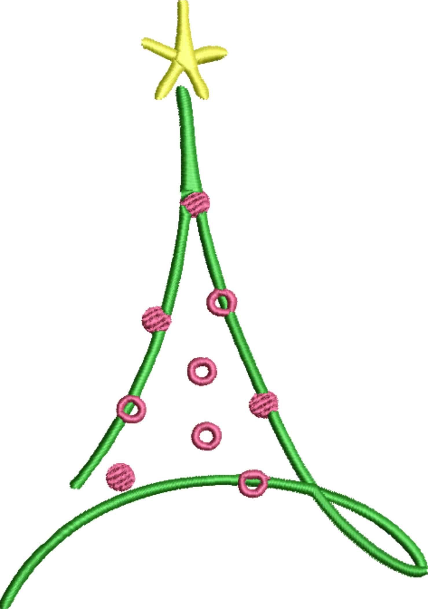 Christmas Tree 2- embroidery file - instant download in a frame — view 2