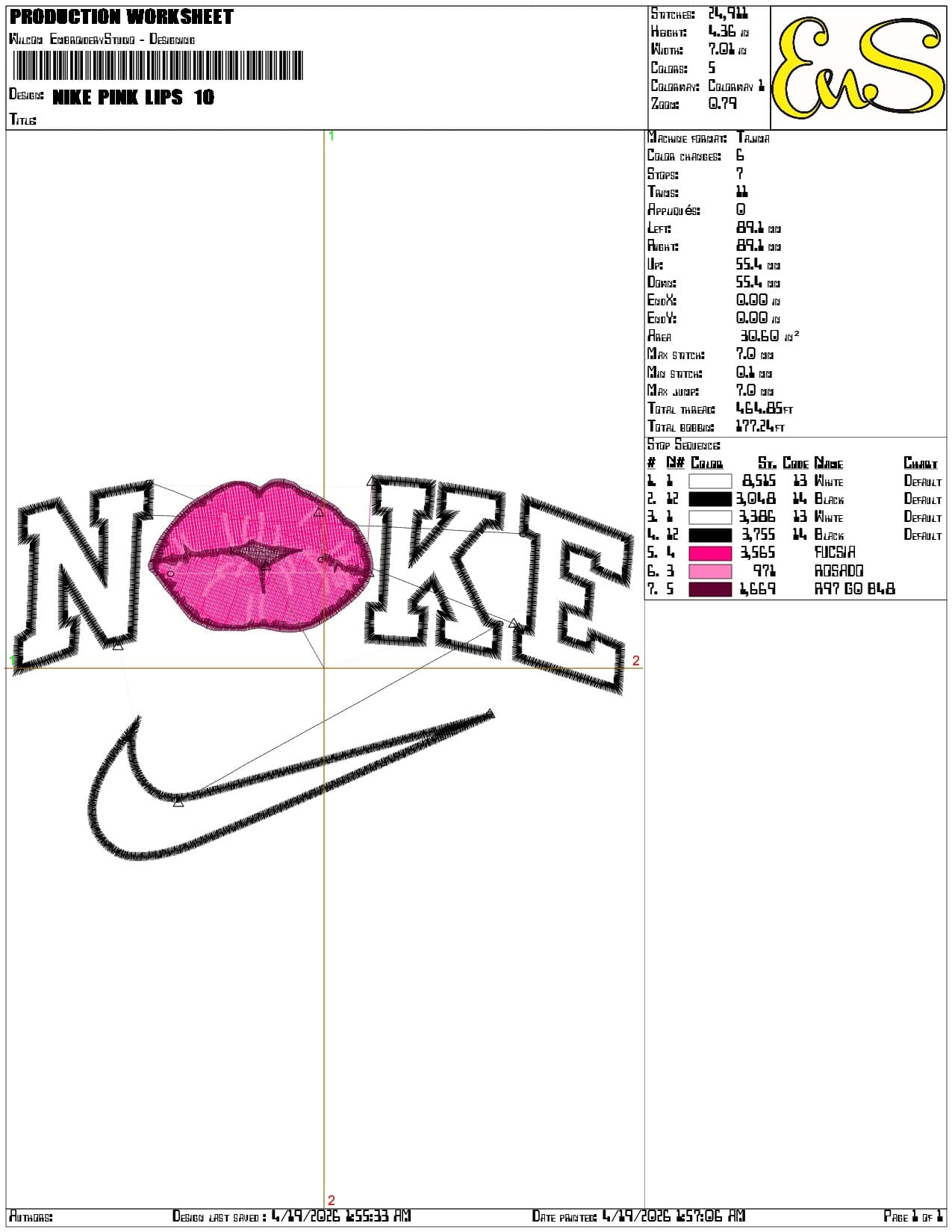 Nike Pink Lips - Elegant embroidery design file-instant download — view 3