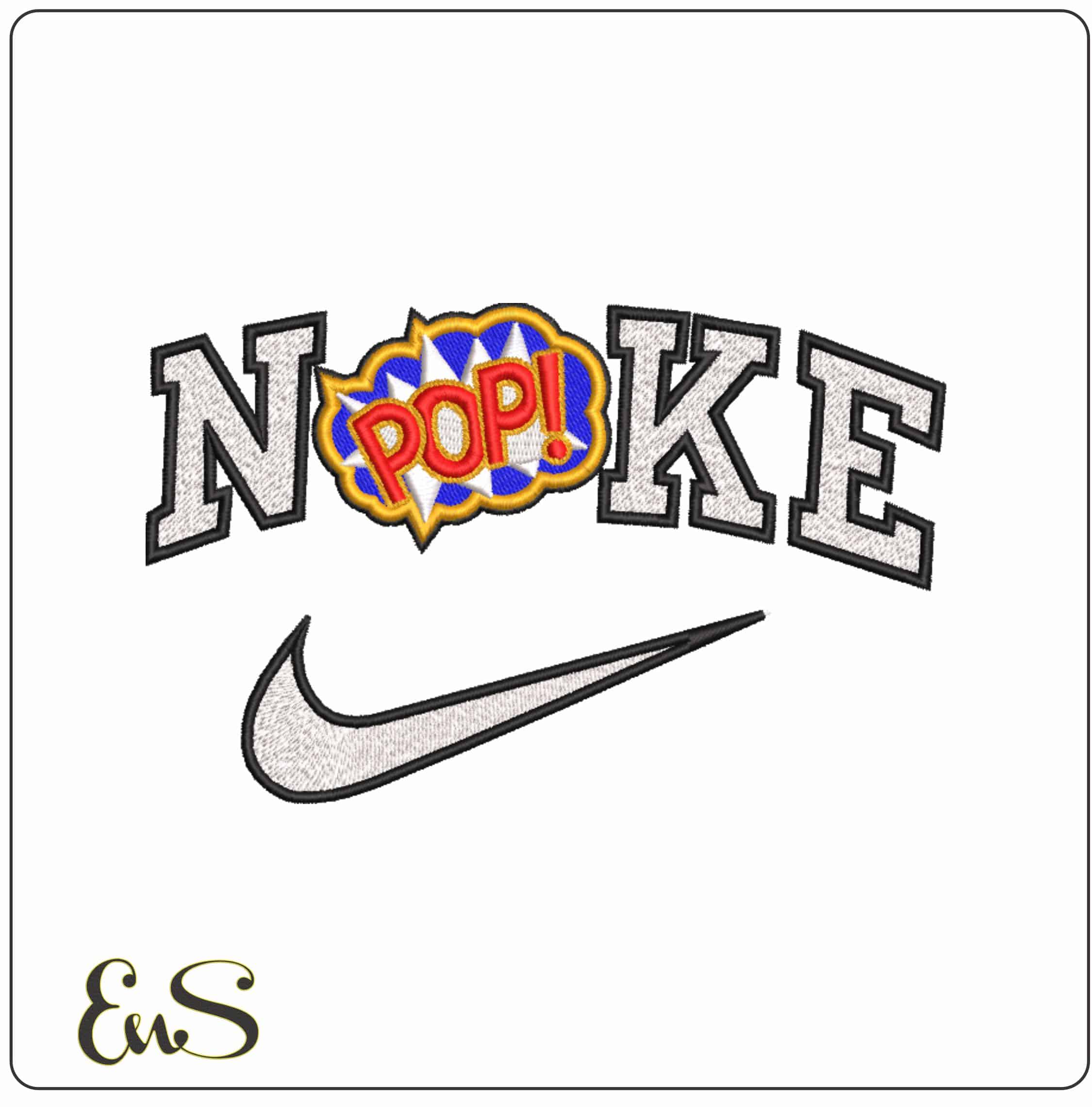 Nike POP - Elegant embroidery design file-instant download