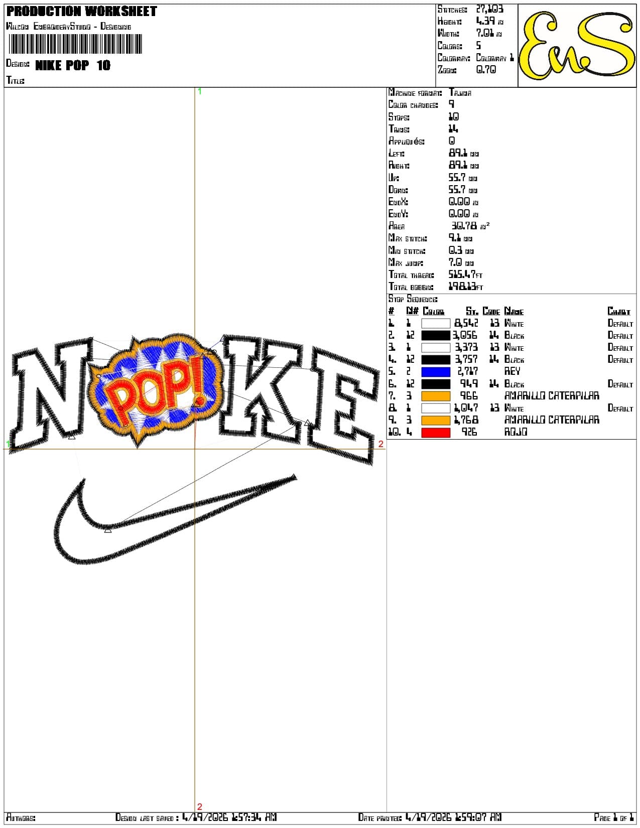 Nike POP - Elegant embroidery design file-instant download — view 3