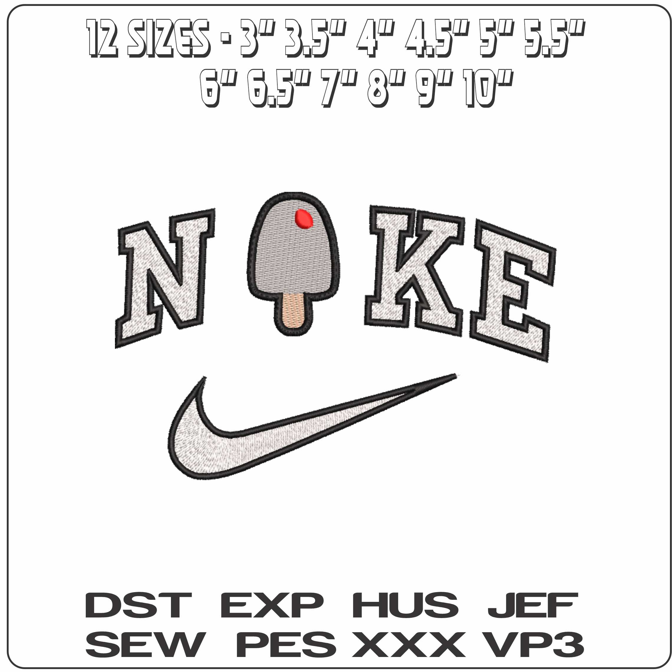 Nike Popsicle Patch - Elegant embroidery design file-instant download — view 2