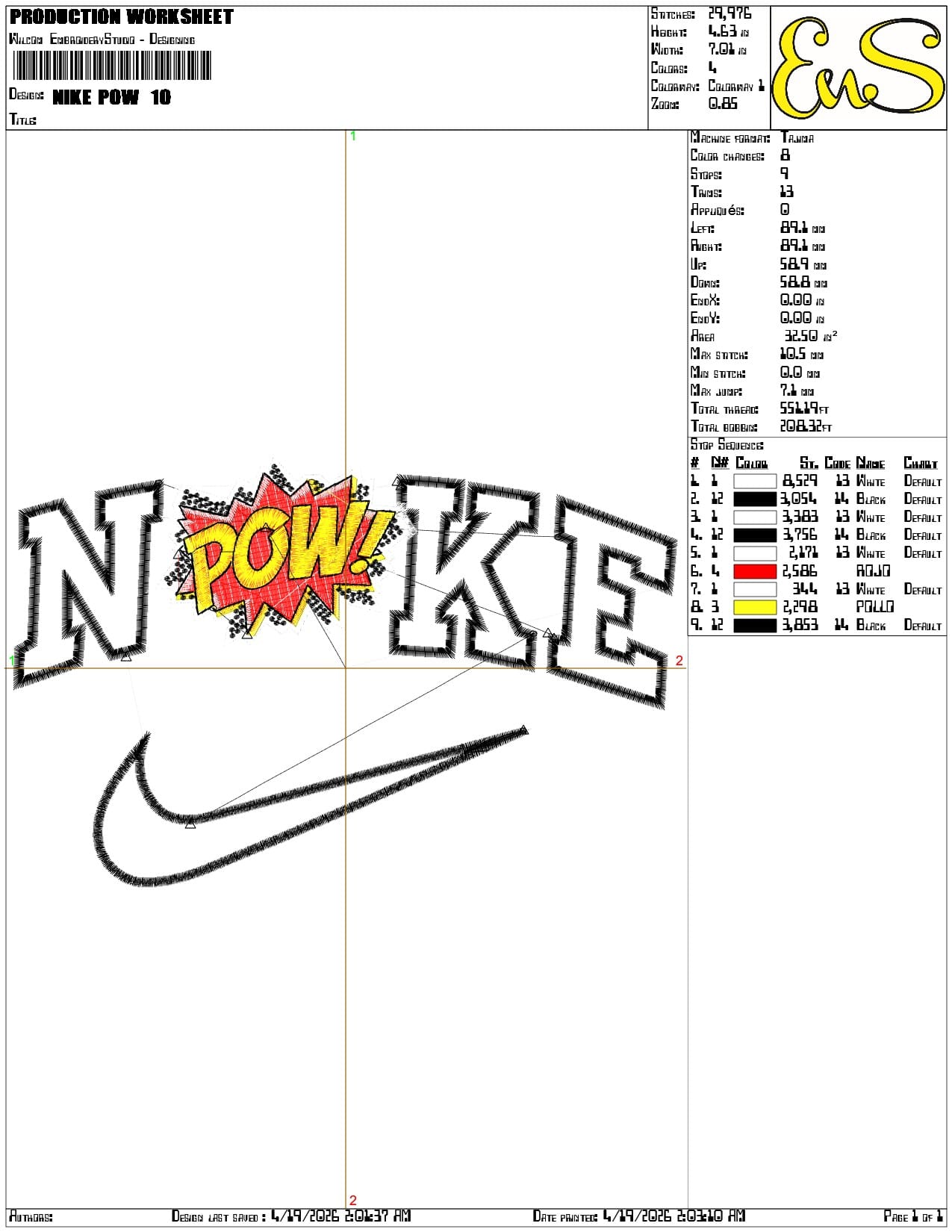 Nike Pow - Elegant embroidery design file-instant download — view 3