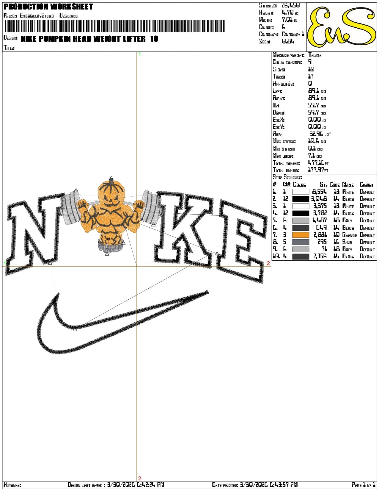 Nike Pumpkin Head Weight Lifter - Elegant embroidery design file-instant download — view 3