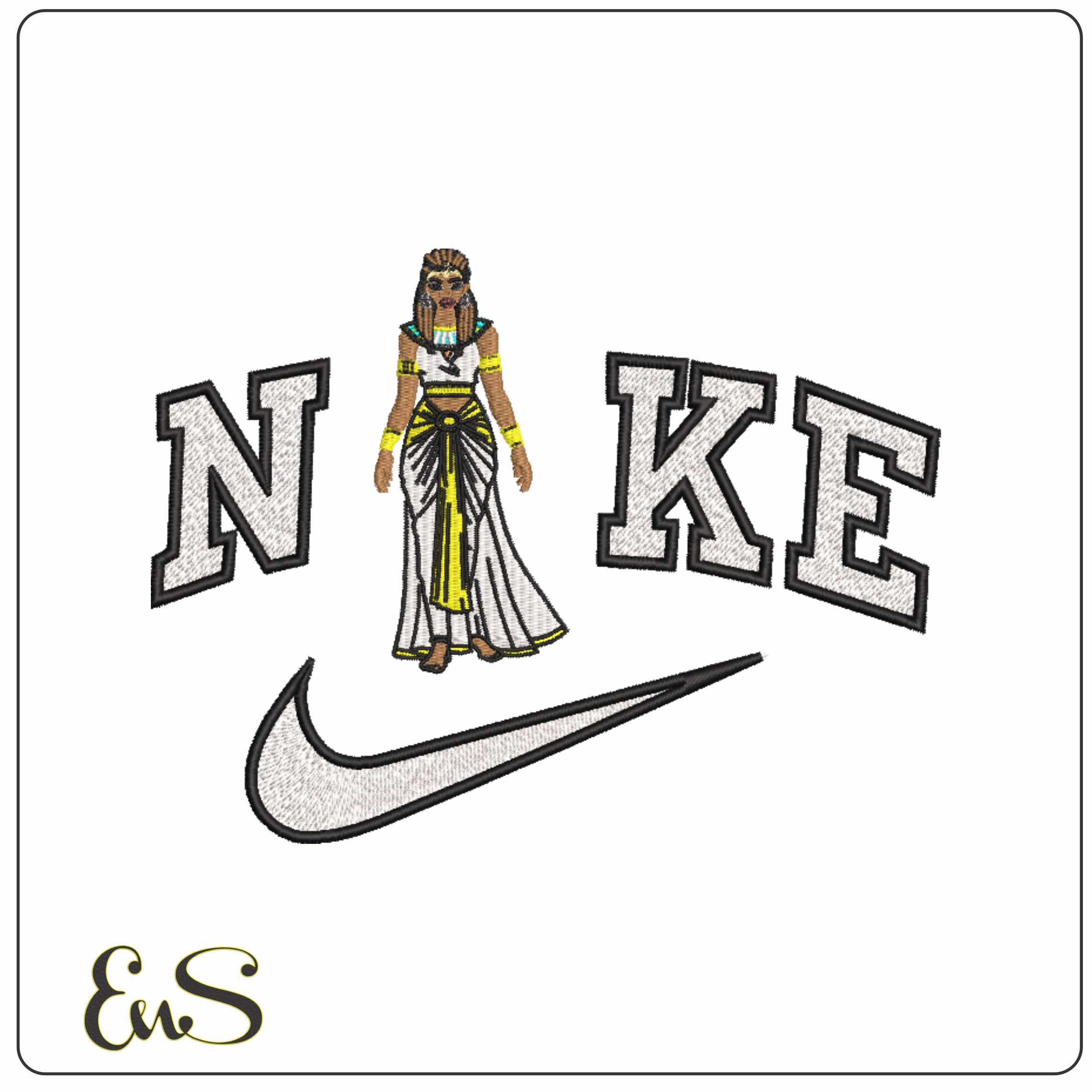 Nike Queen Cleoptra Full Body - Elegant embroidery design file-instant download