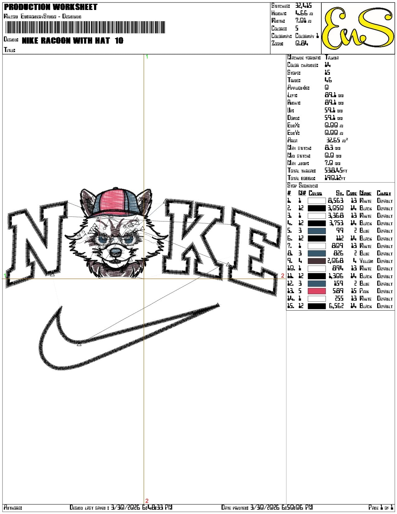 Nike Racoon with Hat - Elegant embroidery design file-instant download — view 3