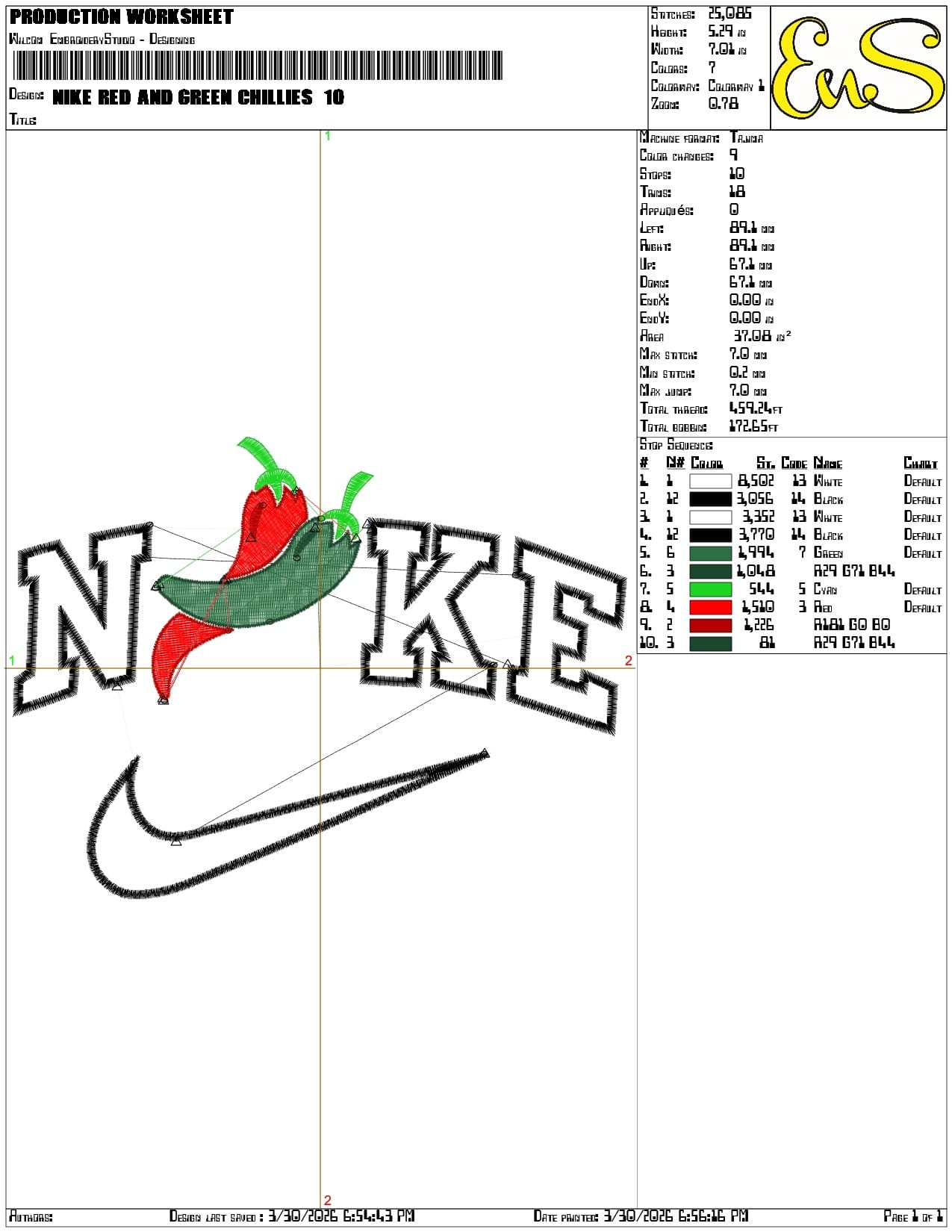 Nike Red and Green Chillies - Elegant embroidery design file-instant download — view 3