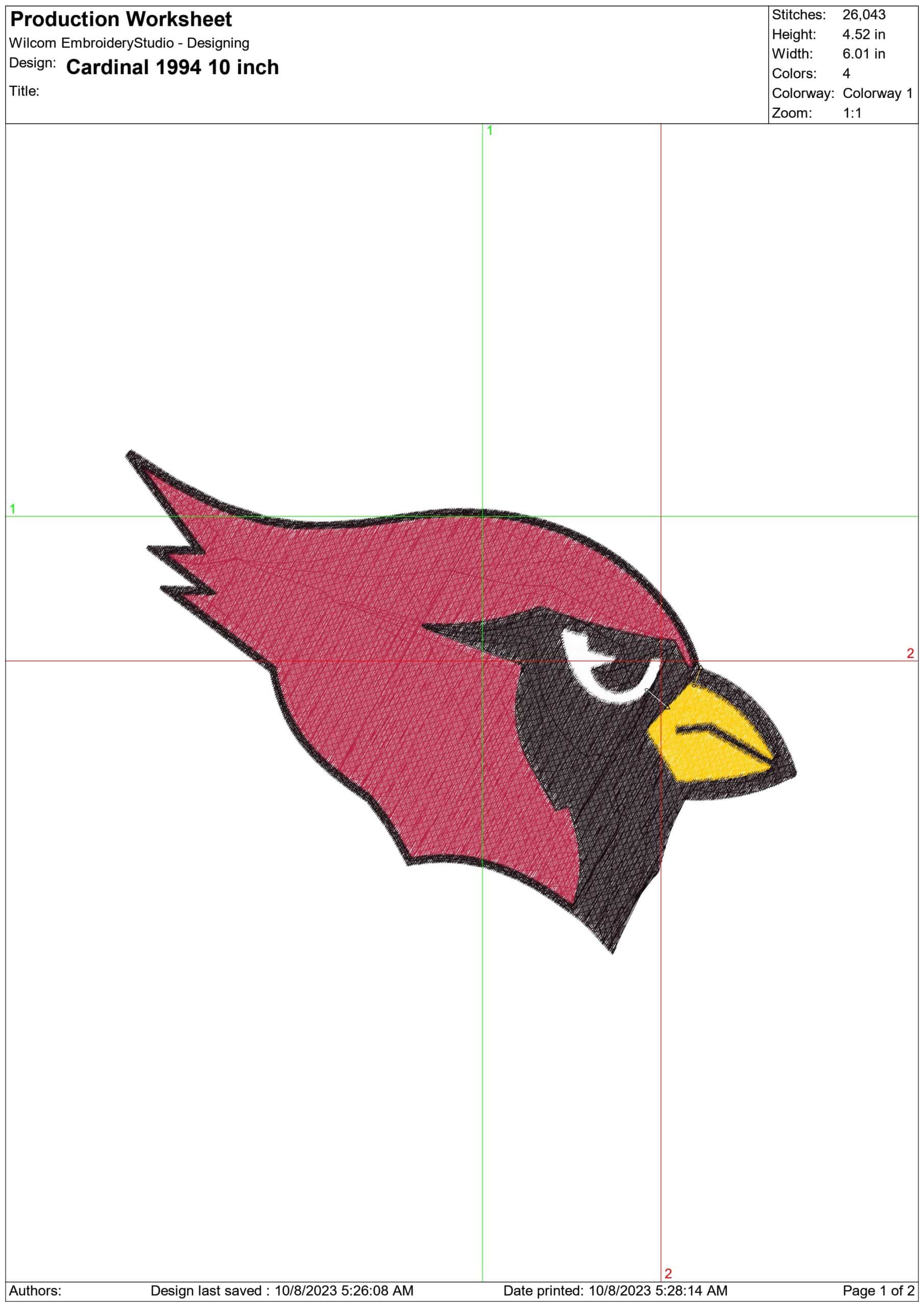 Arizona Cardinals 1994 embroidery design -1994 West Conference State Farm Stadium men's football embroidery machine pattern embroidery file - instant download — view 2