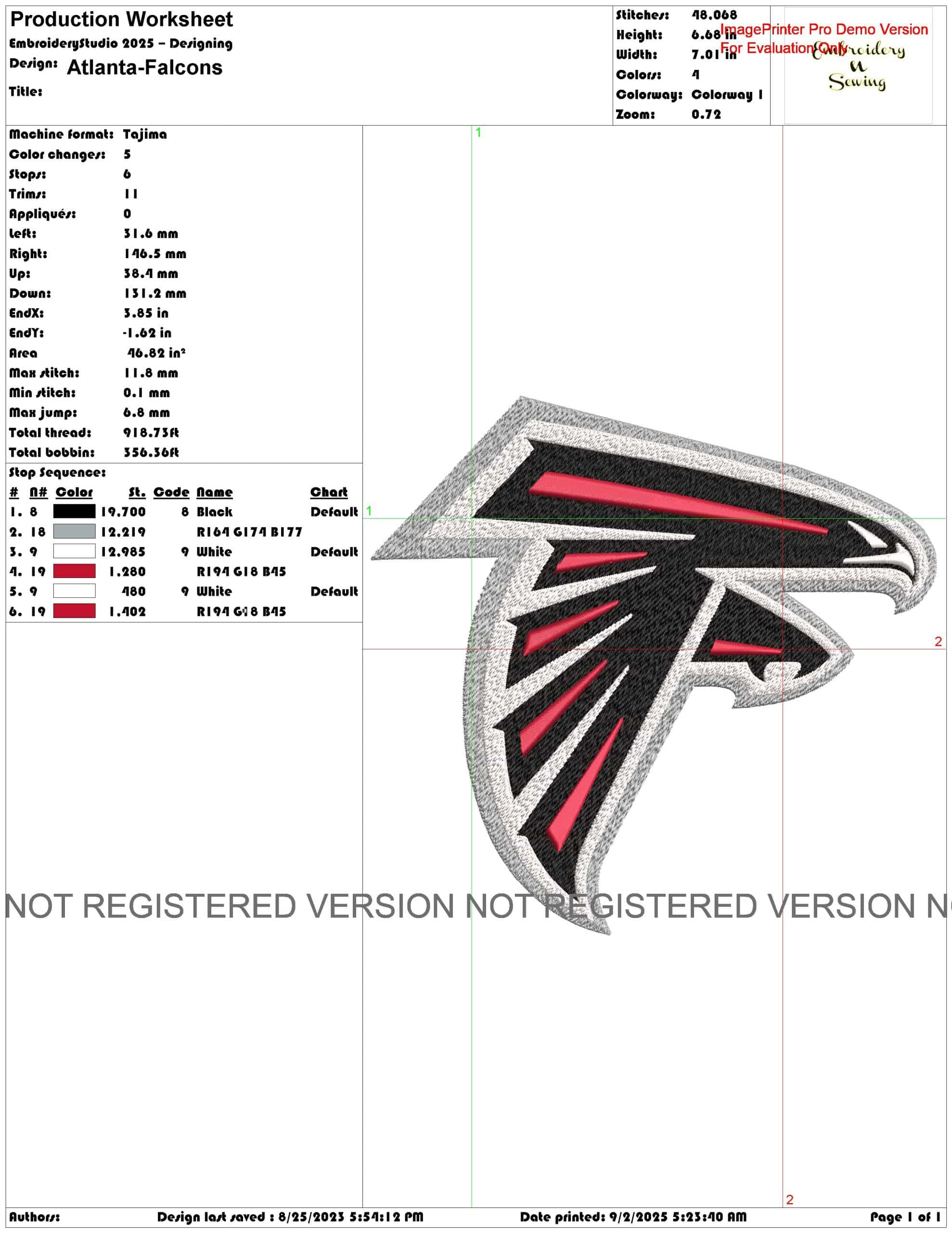 Atlanta Falcons NFL embroidery design -Mercedes Benz  Stadium men's football embroidery machine pattern embroidery file - instant download — view 3