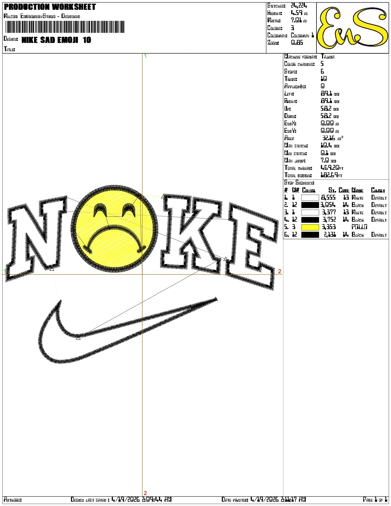 Nike Sad Emoji - Elegant embroidery design file-instant download — view 3
