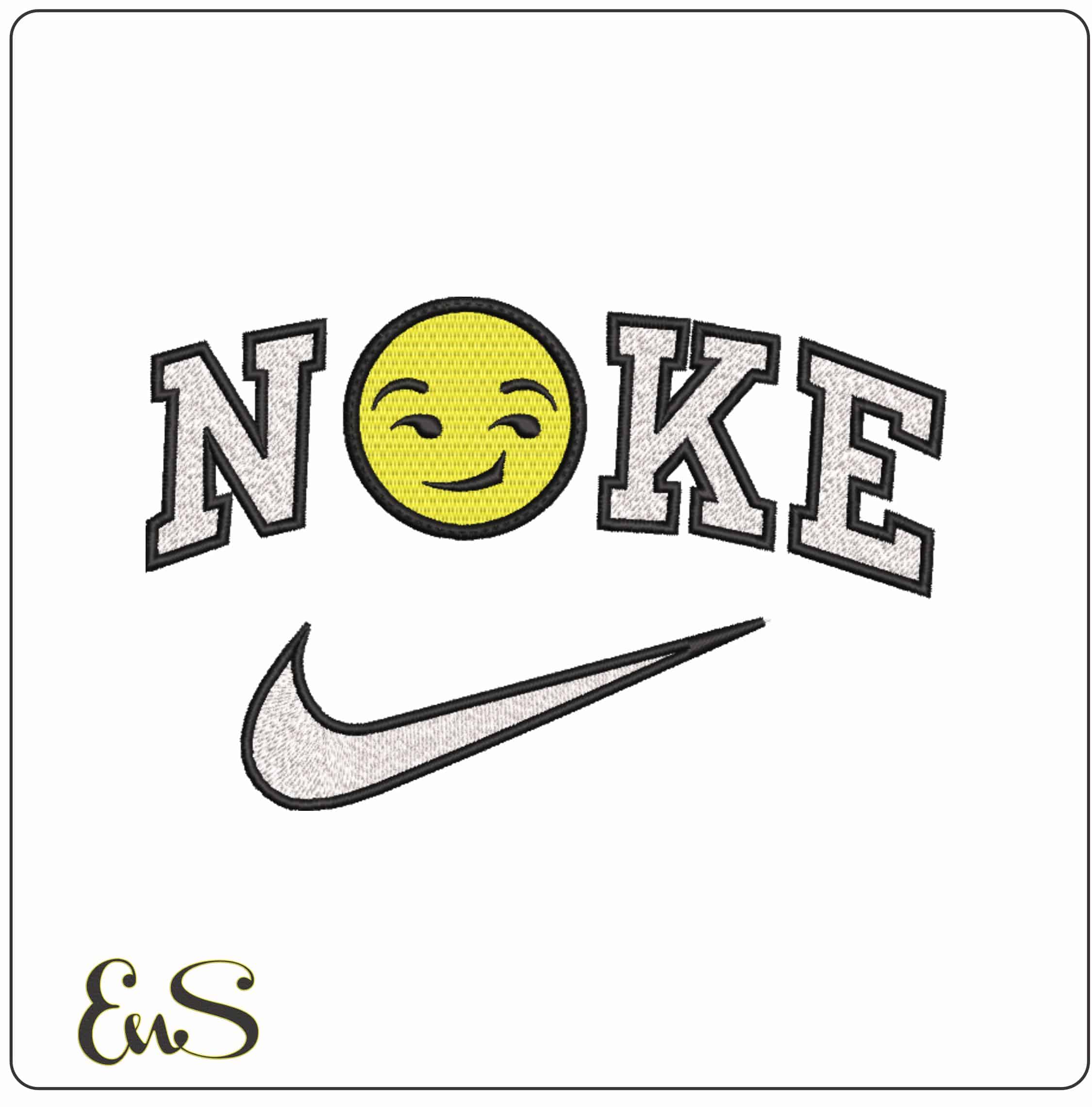 Nike Sarcastic Emoji - Elegant embroidery design file-instant download