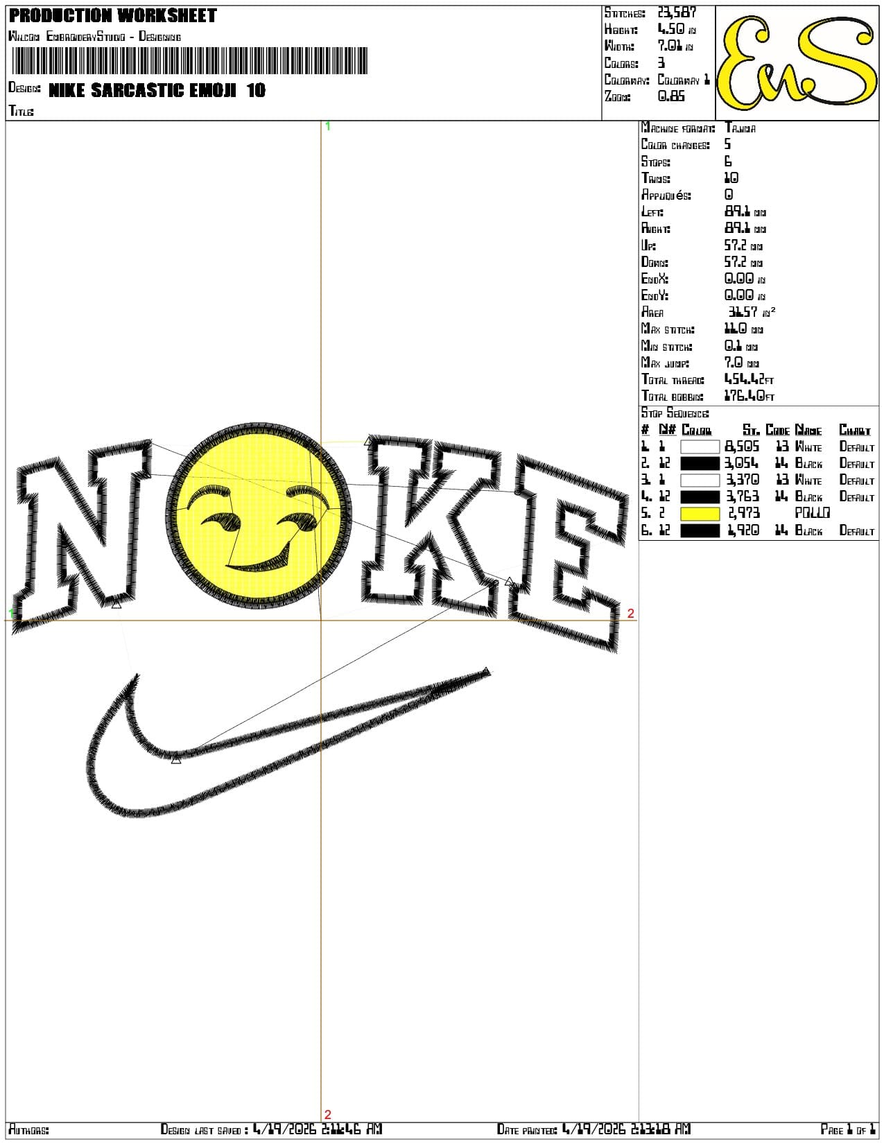 Nike Sarcastic Emoji - Elegant embroidery design file-instant download — view 3