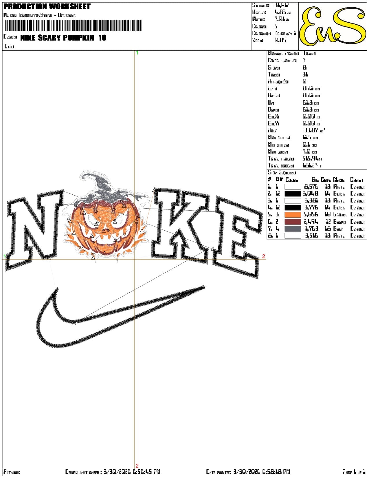 Nike Scary Pumpkin - Elegant embroidery design file-instant download — view 3