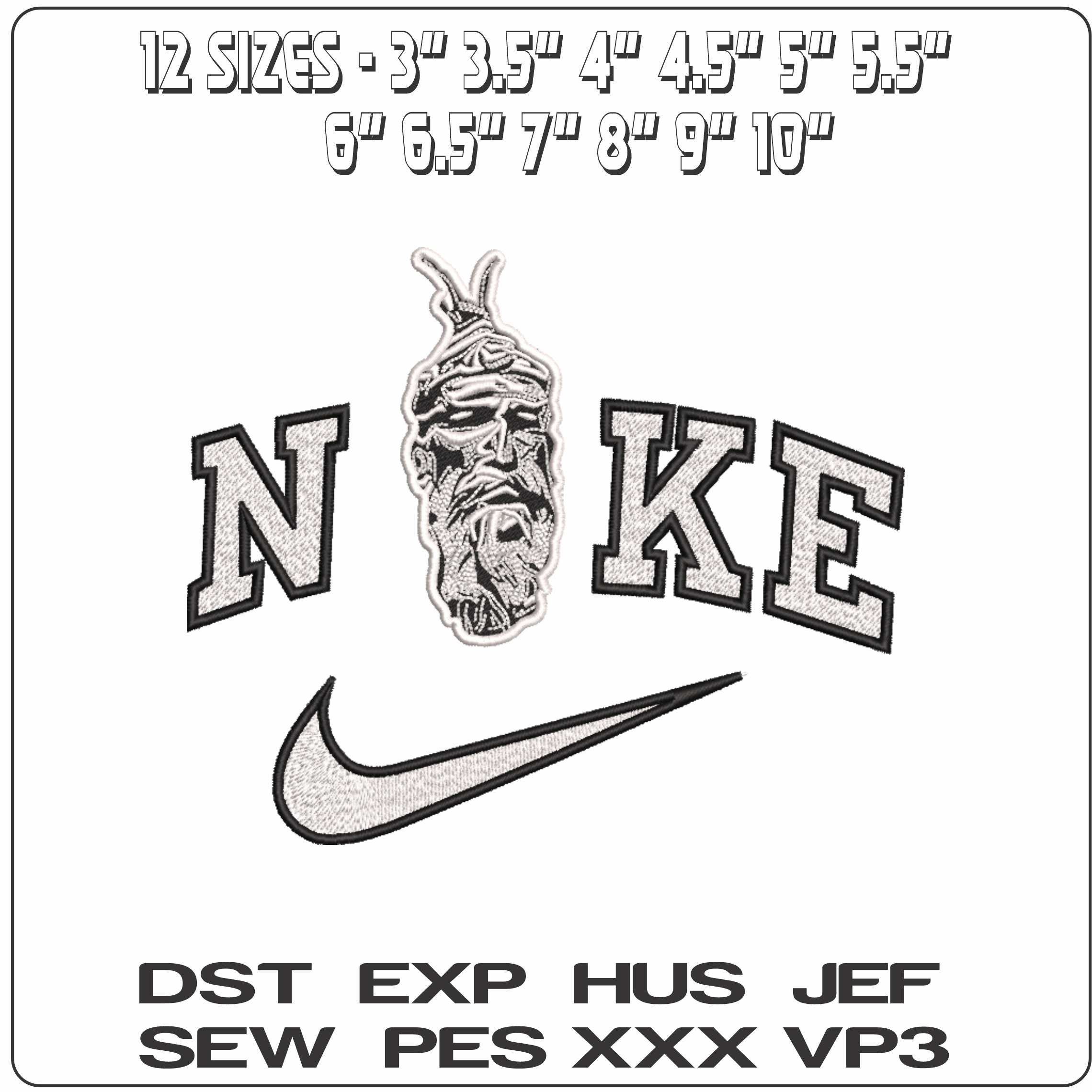 Nike Skenderbeu Face - Elegant embroidery design file-instant download — view 2