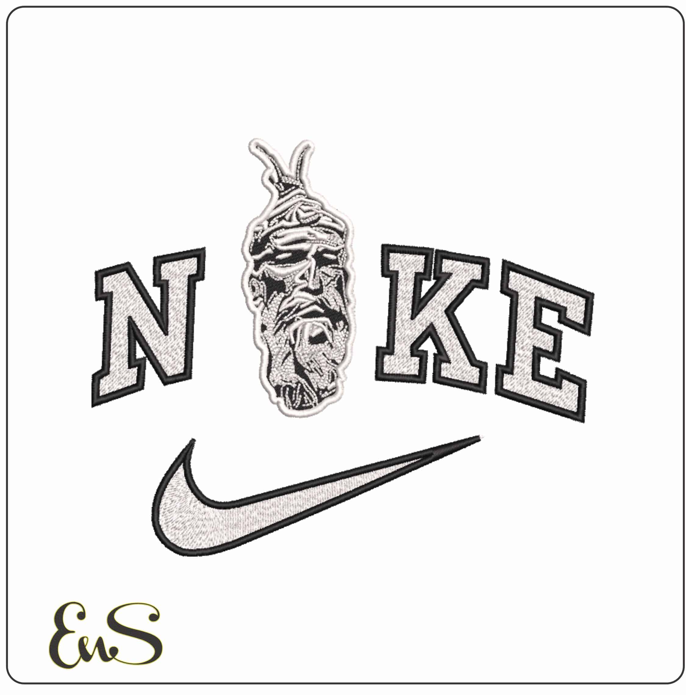 Nike Skenderbeu Face - Elegant embroidery design file-instant download