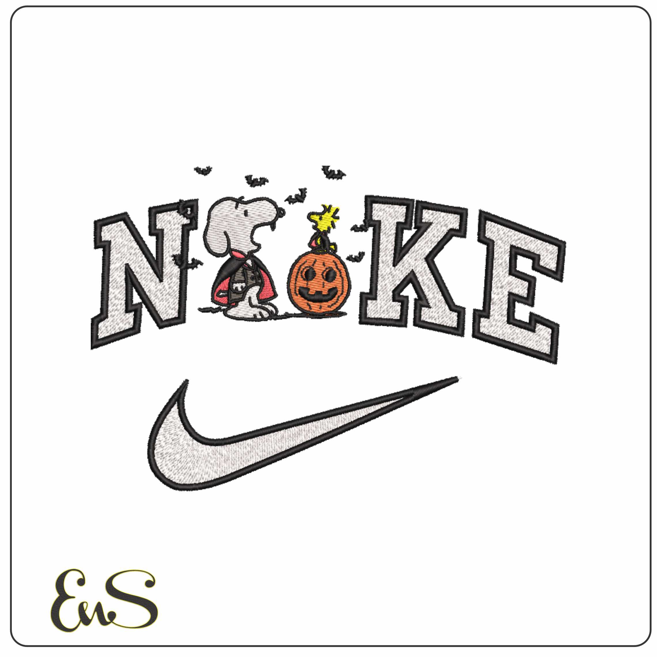 Nike Snoopy Vampire Woodstock Pumpkin Snoopy and Woodstock - Elegant embroidery design file-instant download