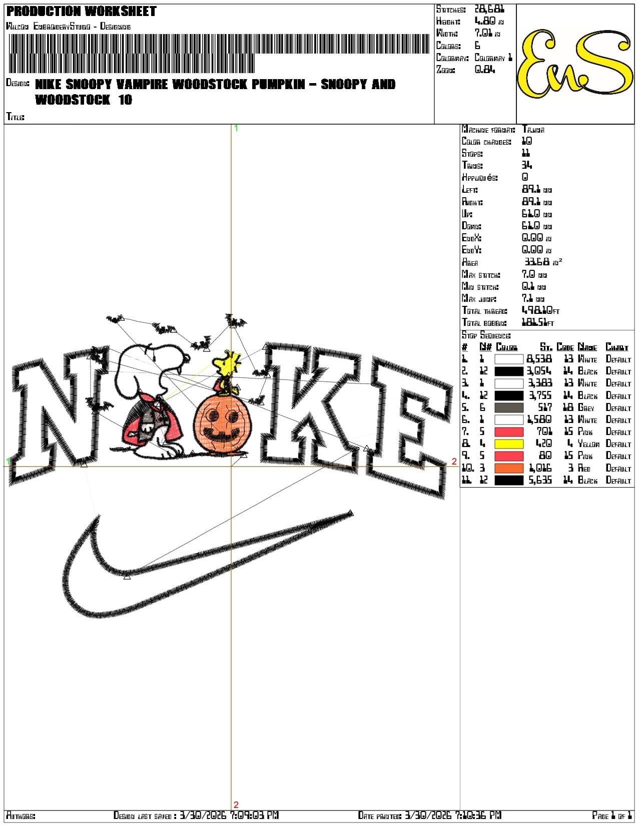 Nike Snoopy Vampire Woodstock Pumpkin Snoopy and Woodstock - Elegant embroidery design file-instant download — view 3