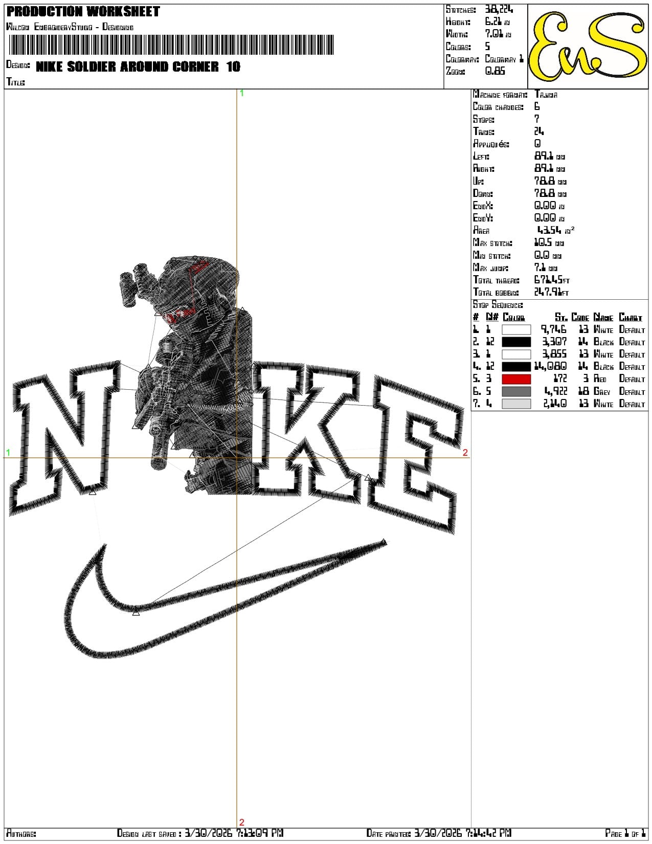 Nike Soldier Around Corner - Elegant embroidery design file-instant download — view 3